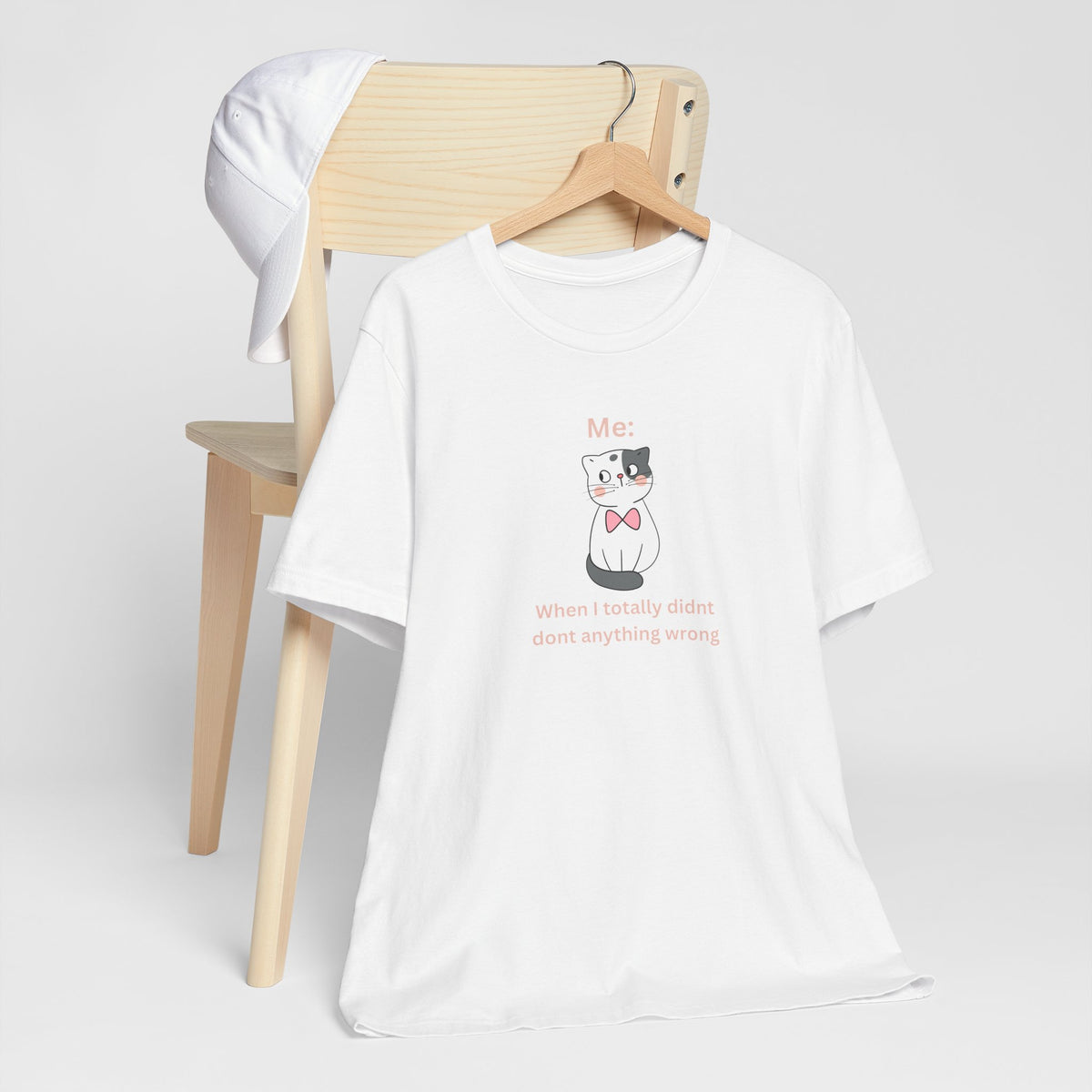 Kawaii Cat Tee — "When I Didn’t Do Anything Wrong" Cute Graphic T-Shirt