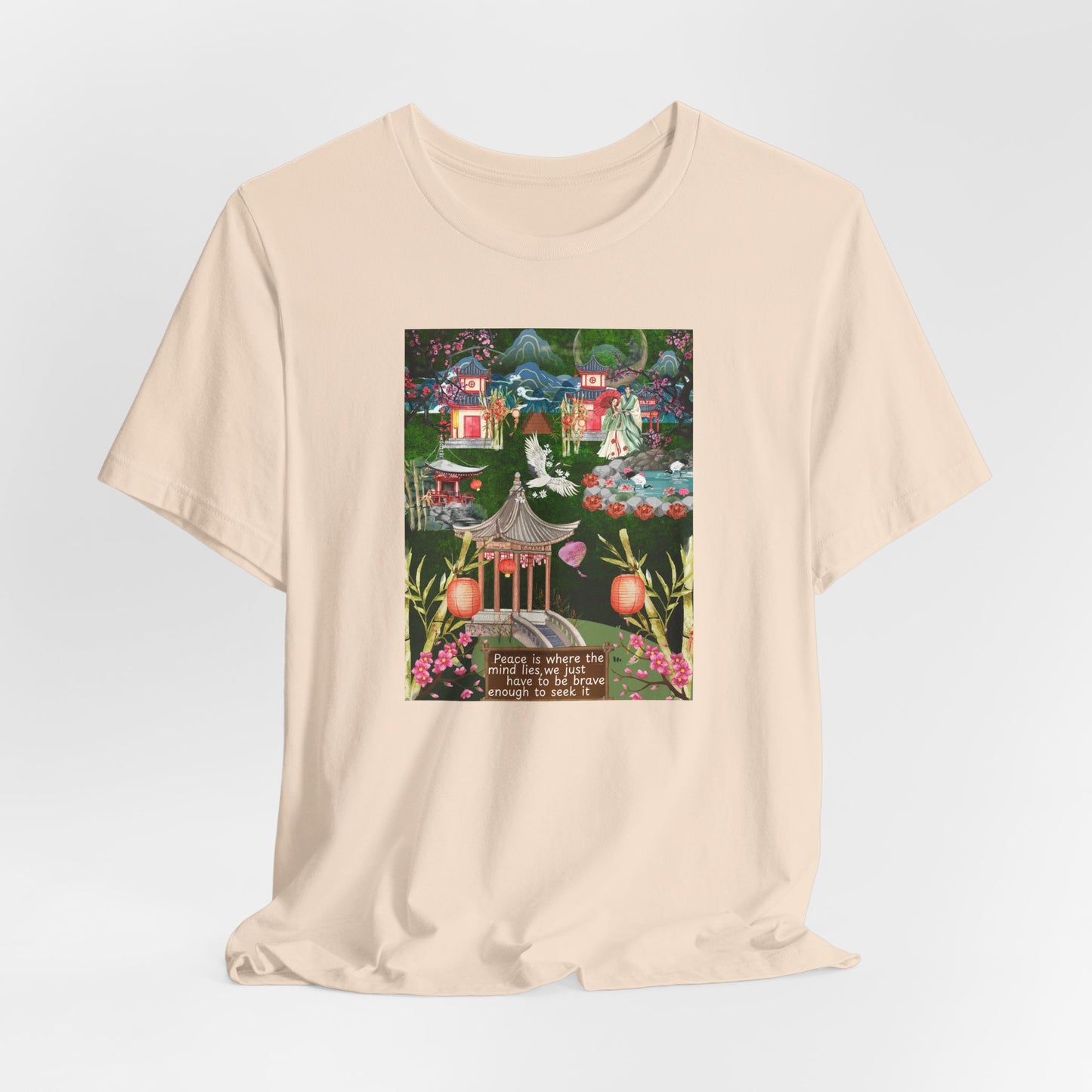Japanese Garden Graphic Tee — Peaceful Pagoda & Lantern Art T-Shirt