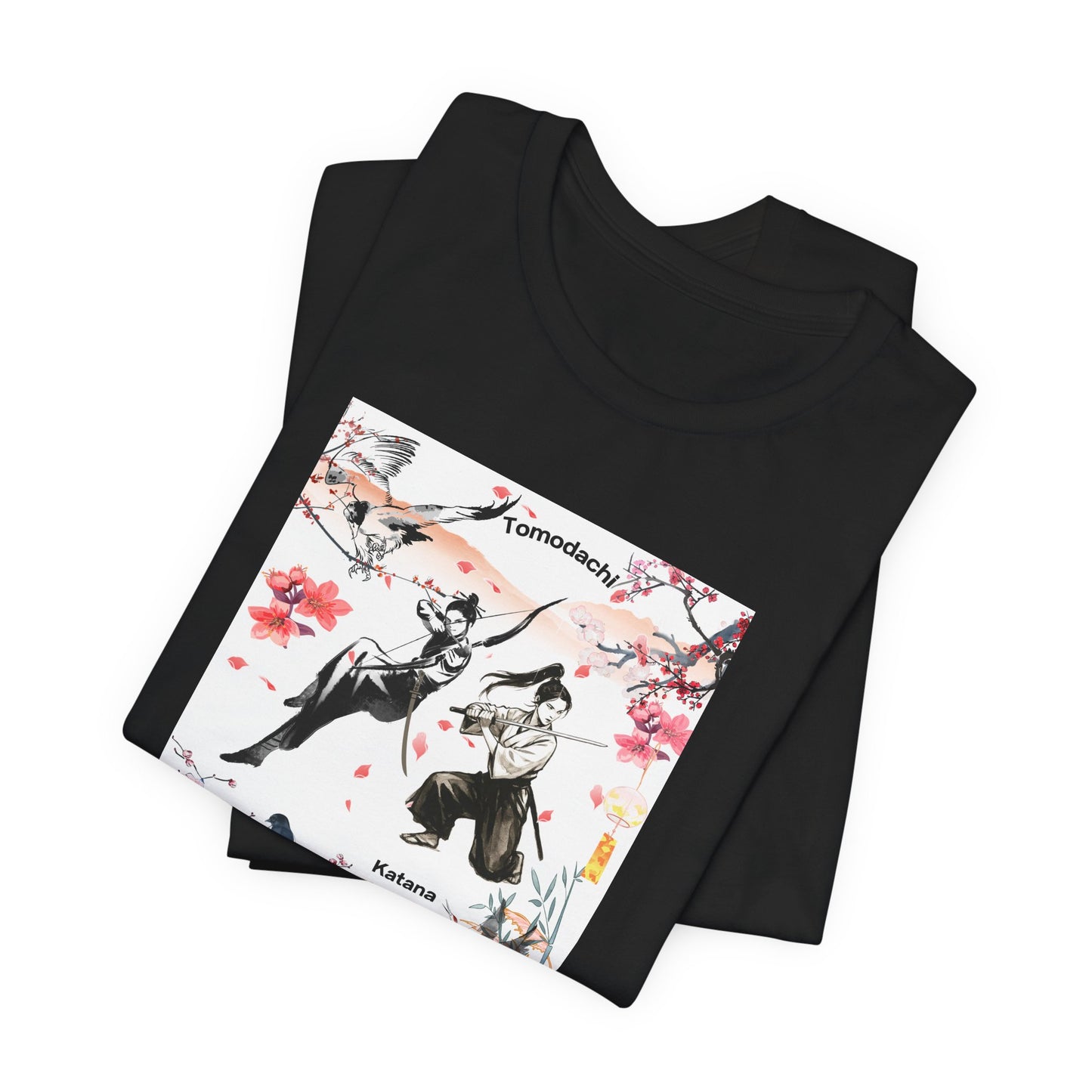 Samurai Cherry Blossom Tee — Katana Warriors Floral Graphic Shirt