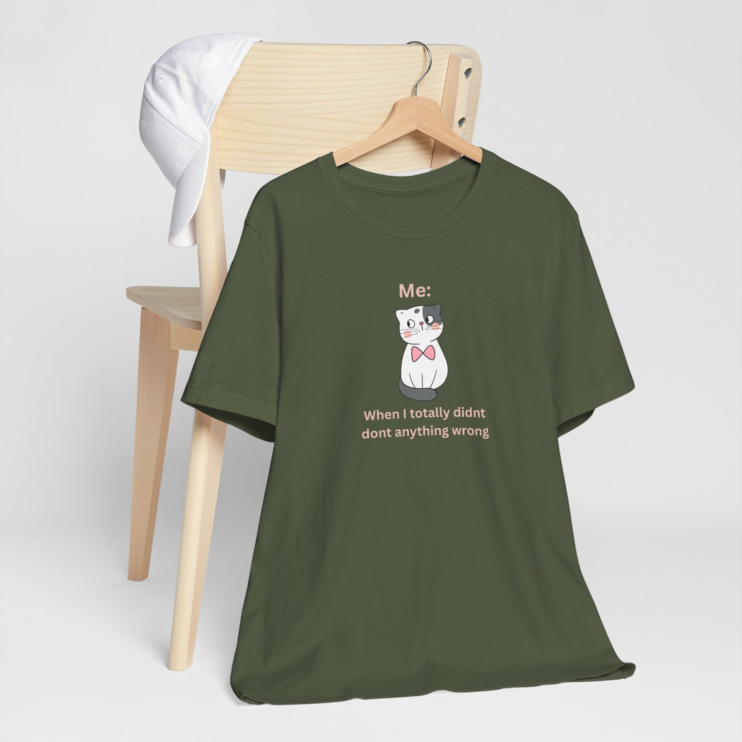 Kawaii Cat Tee — "When I Didn’t Do Anything Wrong" Cute Graphic T-Shirt