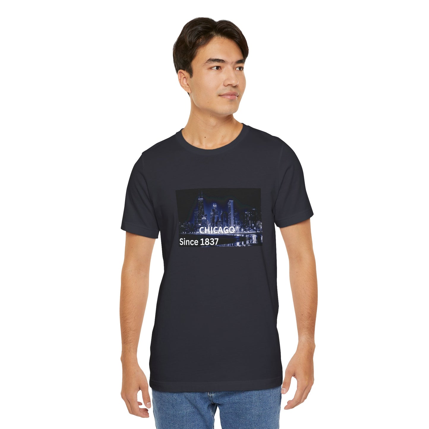 Chicago Skyline T-Shirt — "CHICAGO Since 1837" Nightscape Tee