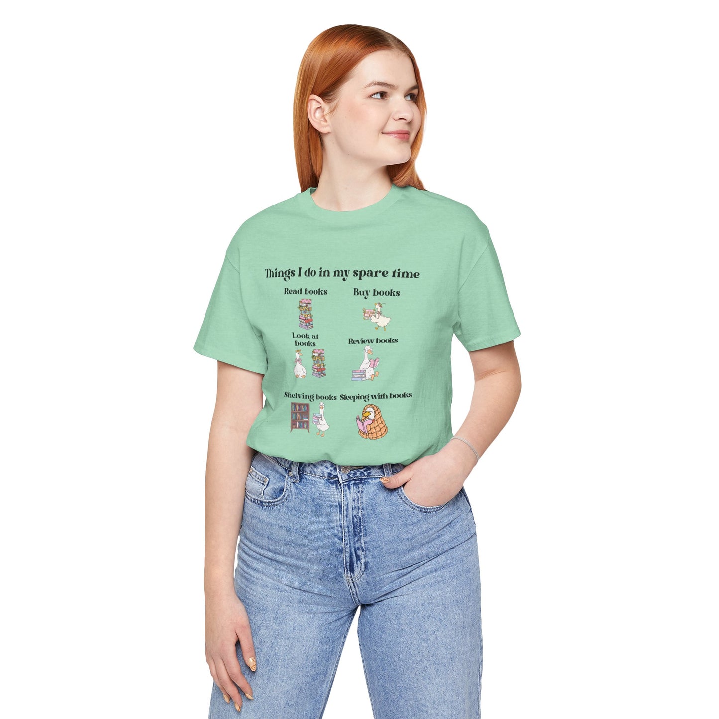 Book Lover T‑Shirt — "Things I Do in My Spare Time" Illustrated Reading Checklist