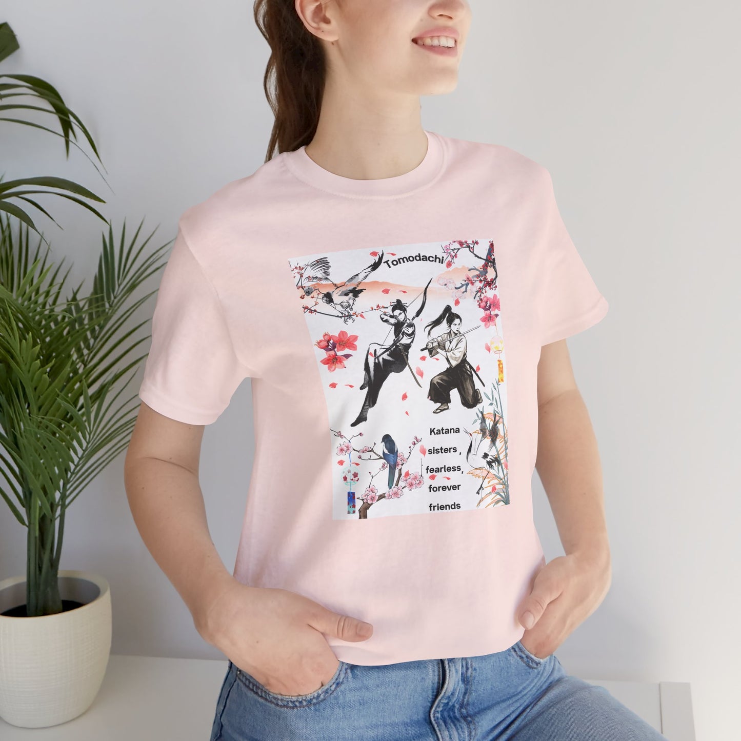 Samurai Cherry Blossom Tee — Katana Warriors Floral Graphic Shirt