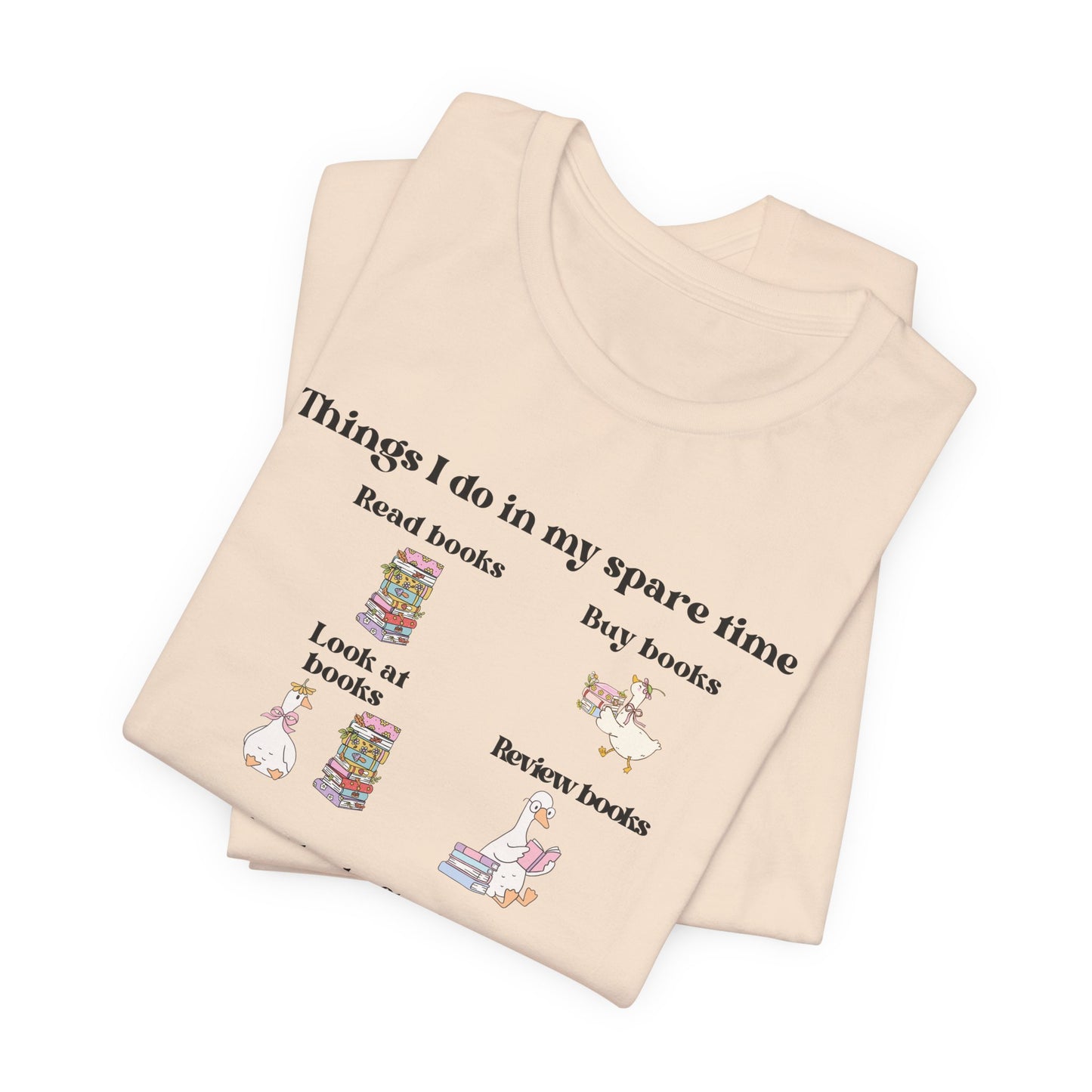 Book Lover T‑Shirt — "Things I Do in My Spare Time" Illustrated Reading Checklist
