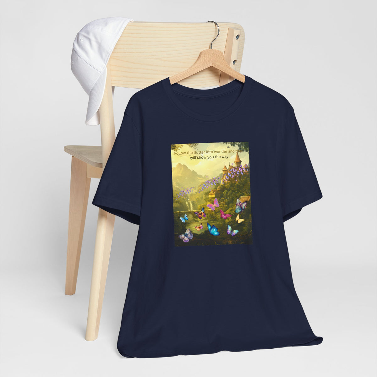Inspirational Butterfly Tee — "Follow the Path You Were Meant to Walk" Scenic Graphic Shirt