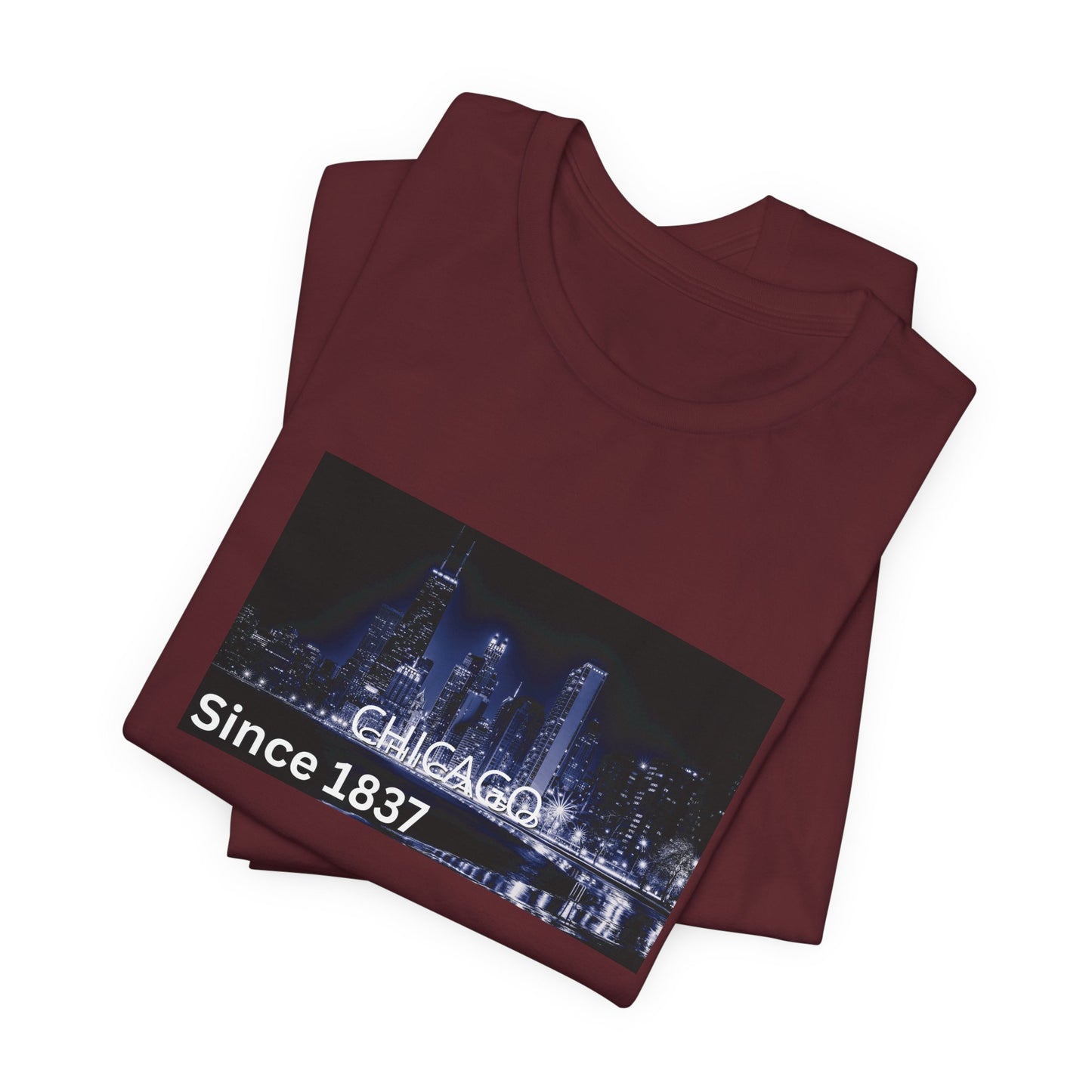 Chicago Skyline T-Shirt — "CHICAGO Since 1837" Nightscape Tee
