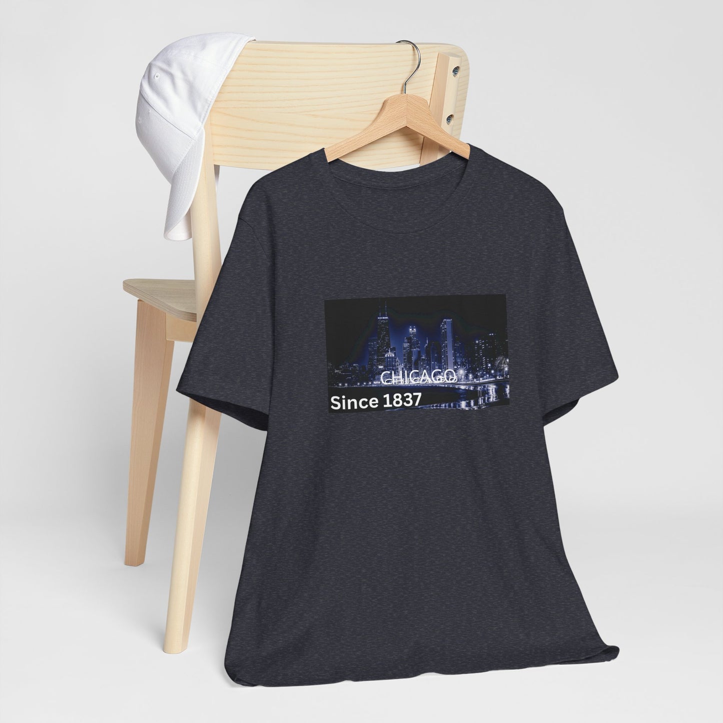 Chicago Skyline T-Shirt — "CHICAGO Since 1837" Nightscape Tee