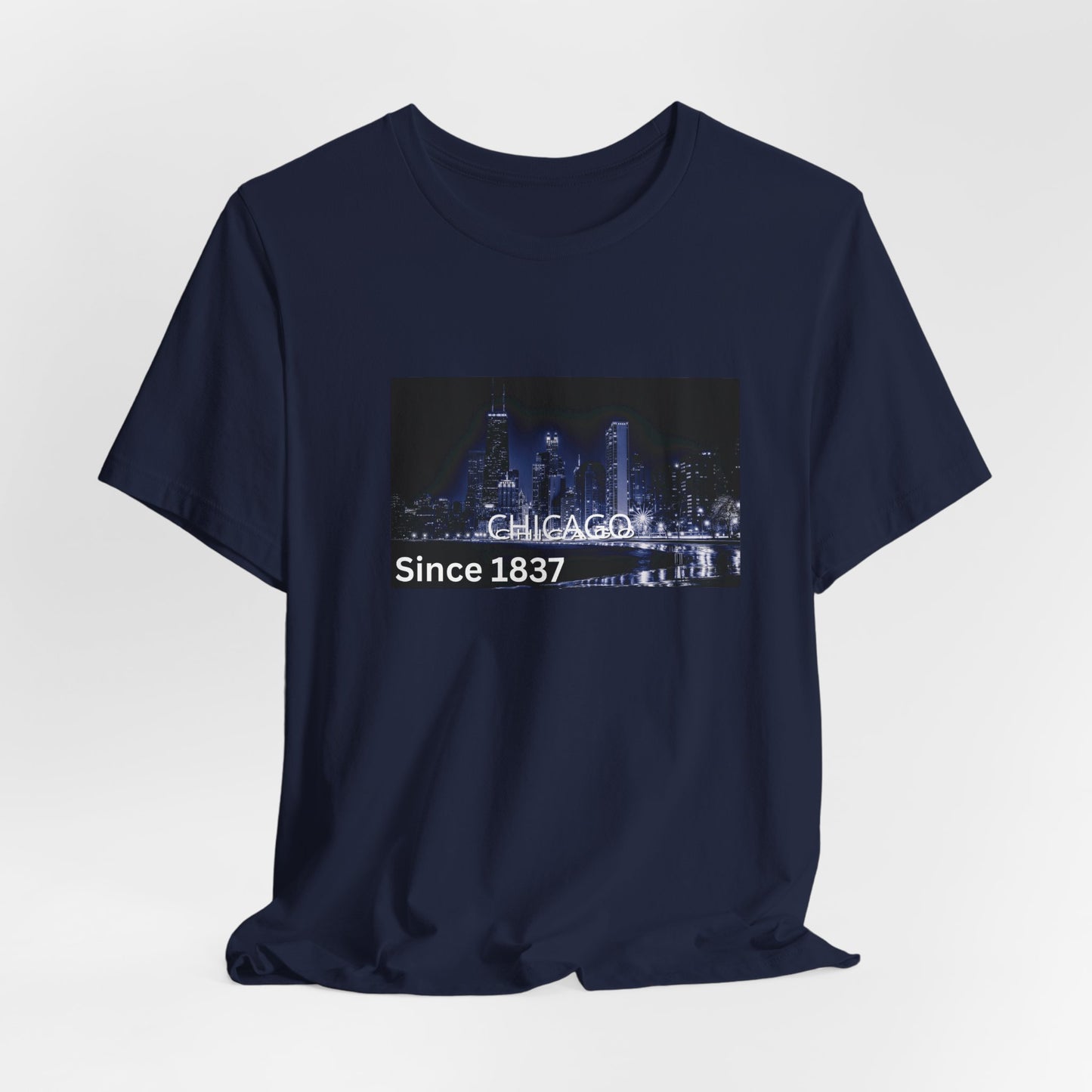Chicago Skyline T-Shirt — "CHICAGO Since 1837" Nightscape Tee