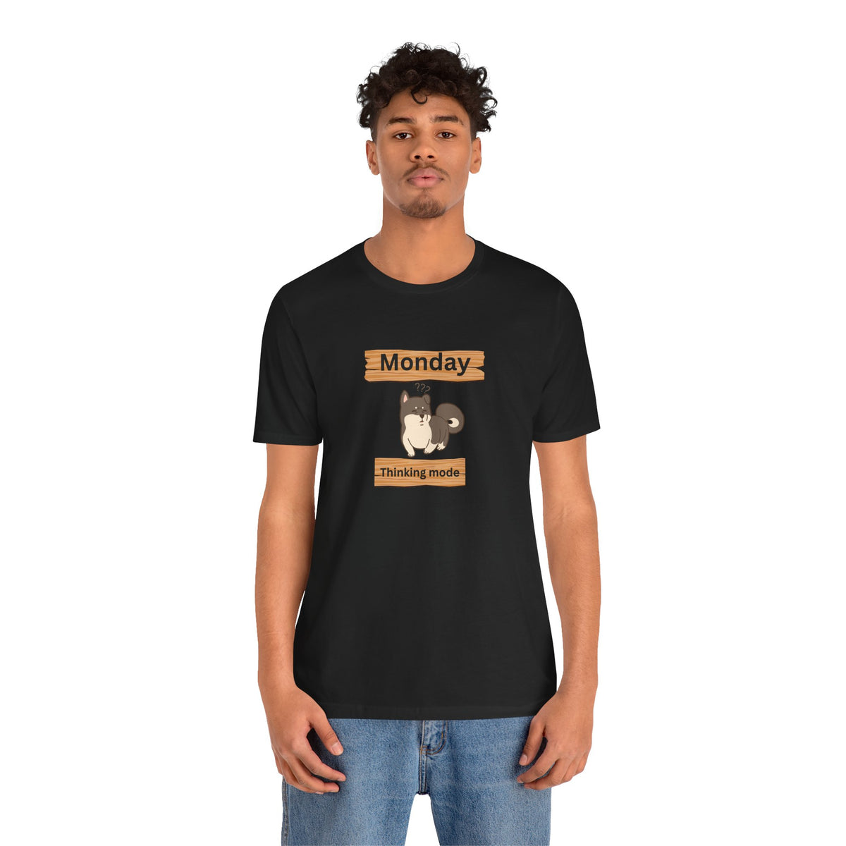 Monday Thinking Mode T-Shirt — Cute Shiba Inu Graphic Tee