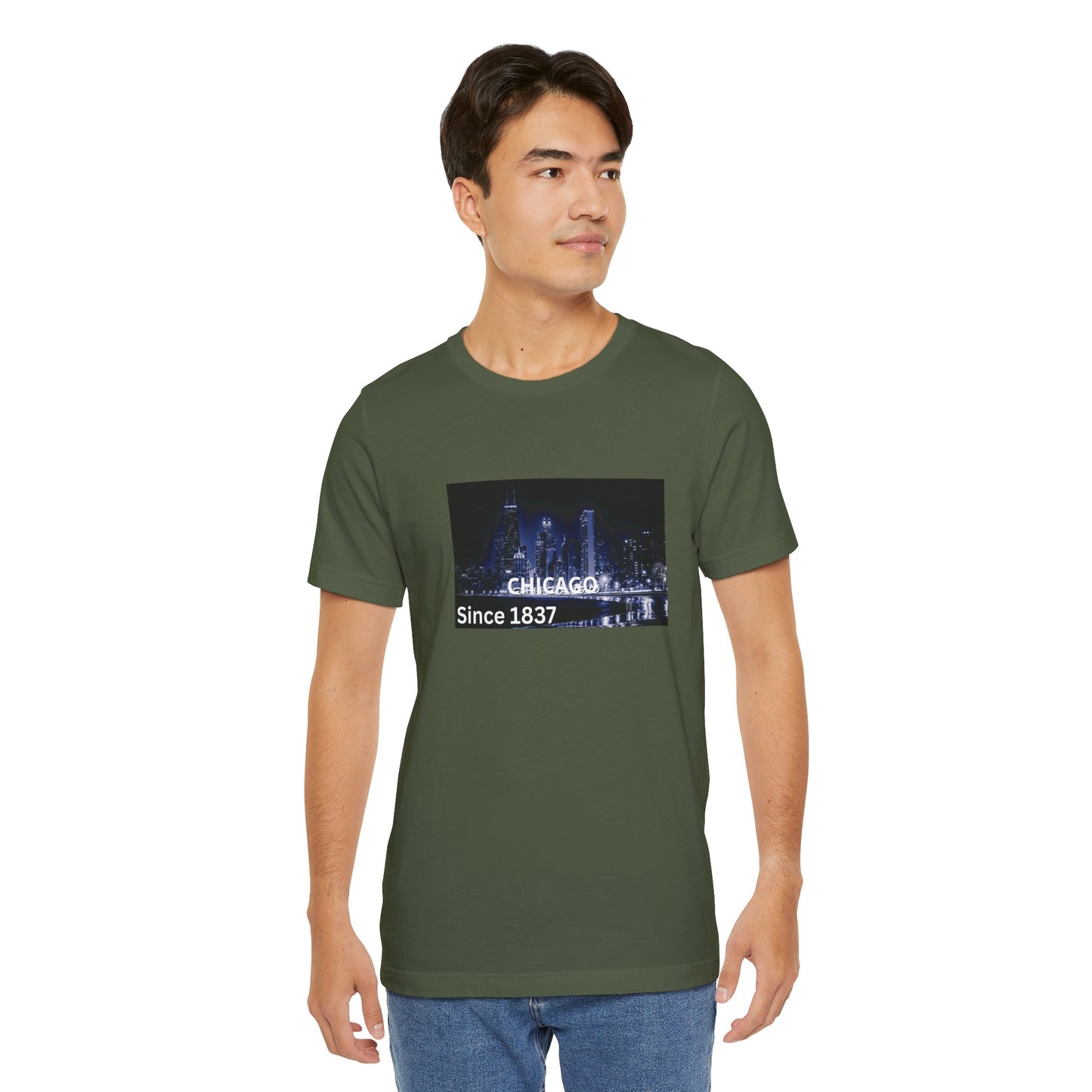 Chicago Skyline T-Shirt — "CHICAGO Since 1837" Nightscape Tee