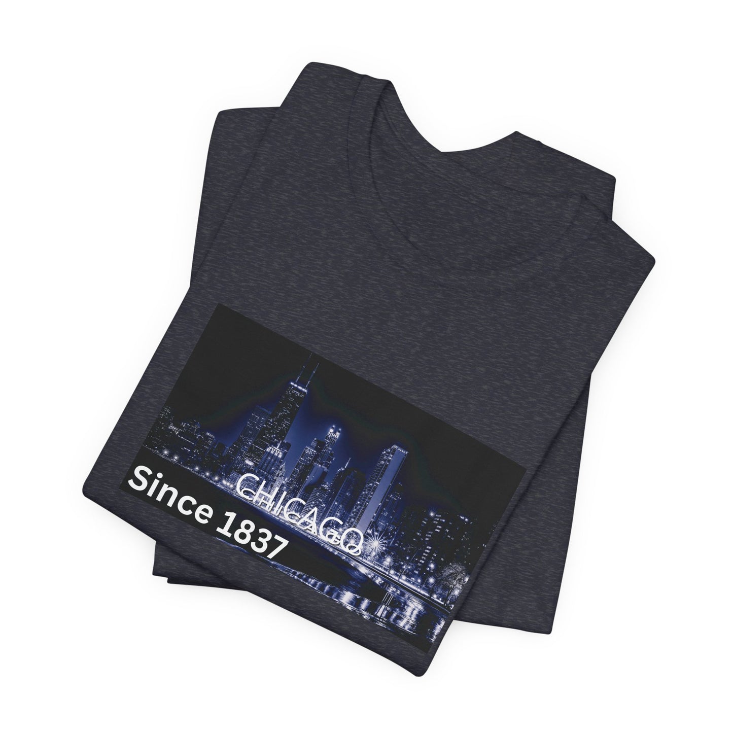 Chicago Skyline T-Shirt — "CHICAGO Since 1837" Nightscape Tee