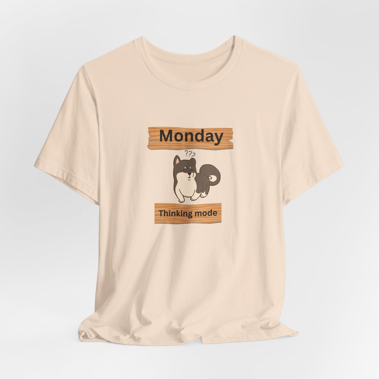 Monday Thinking Mode T-Shirt — Cute Shiba Inu Graphic Tee