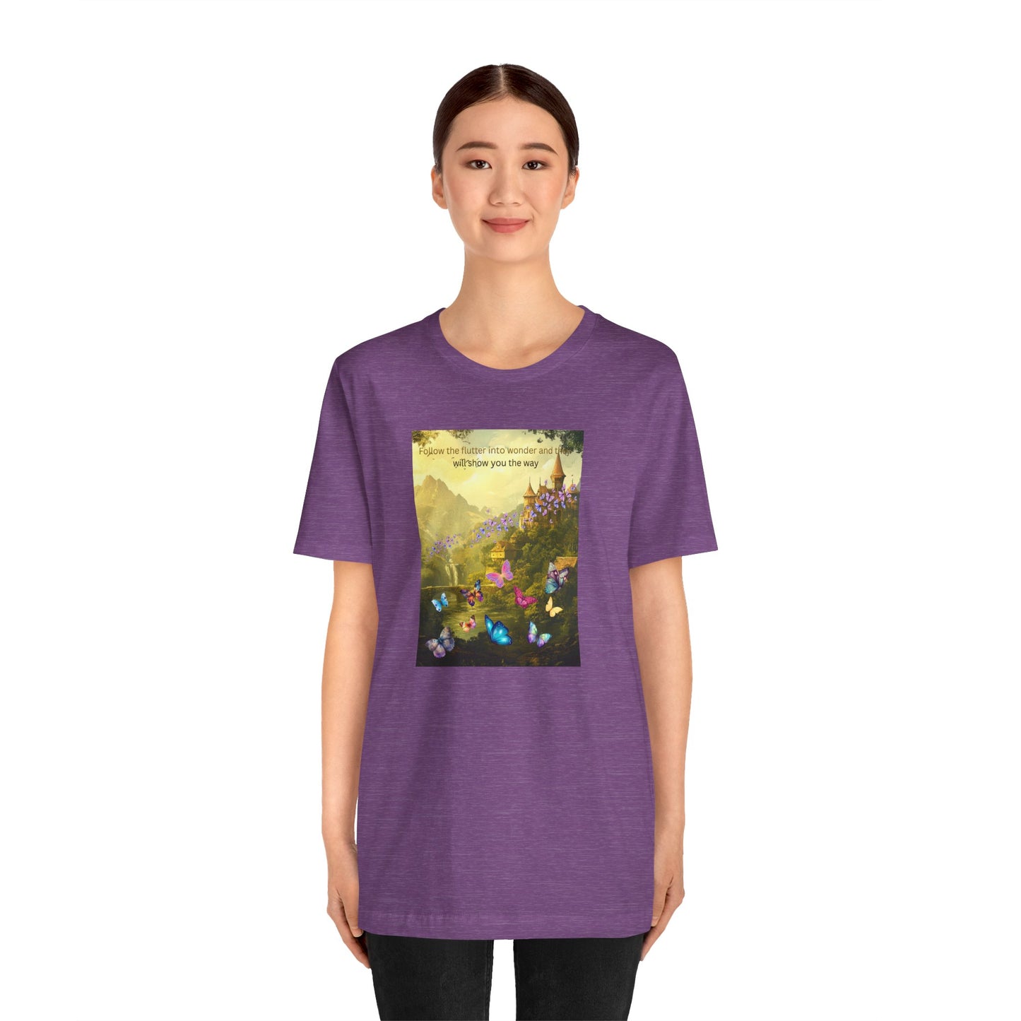 Inspirational Butterfly Tee — "Follow the Path You Were Meant to Walk" Scenic Graphic Shirt