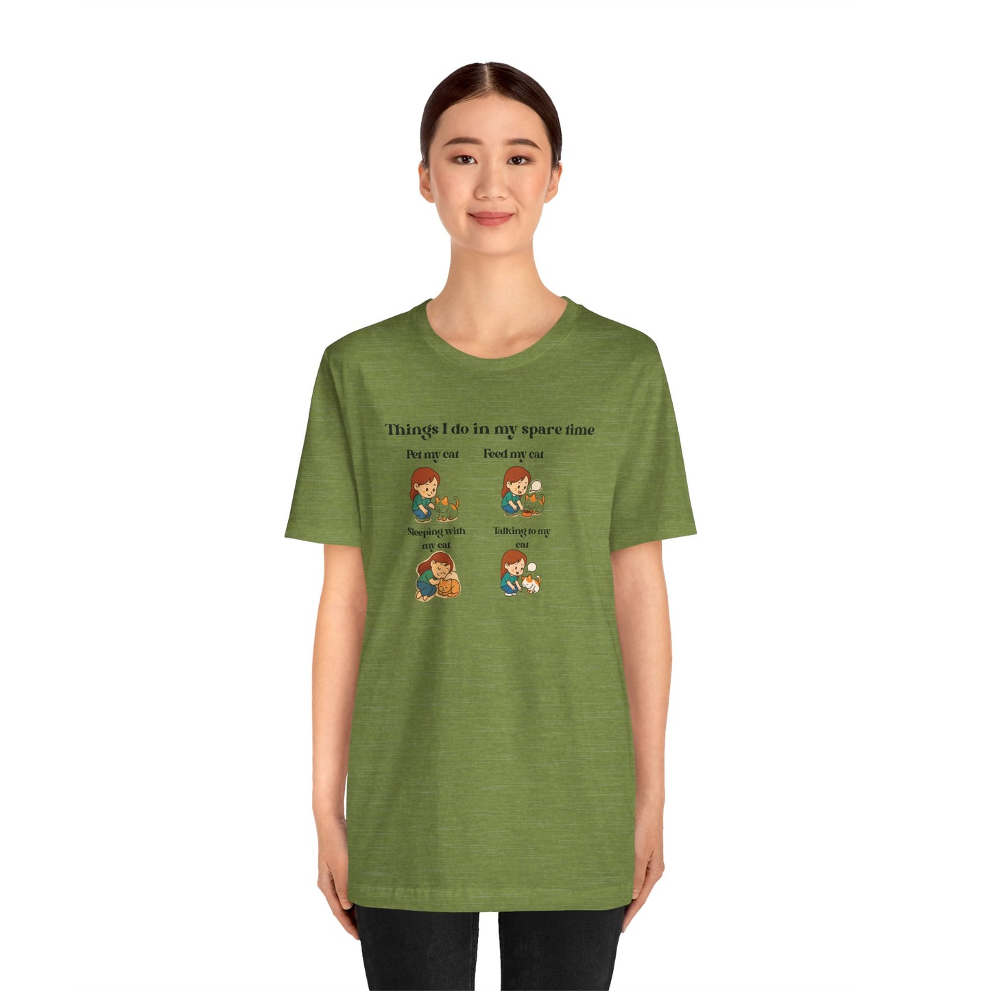 Cat Lover T-Shirt - "Things I Do In My Spare Time" Cute Cat Activities Tee