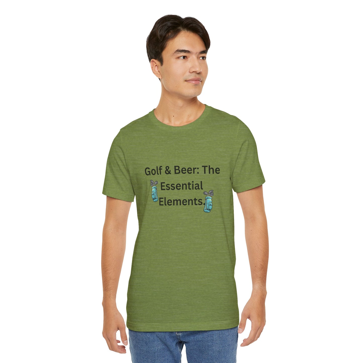 Golf & Beer T-Shirt — "Golf & Beer: The Essential Elements" Casual Graphic Tee for Golfers
