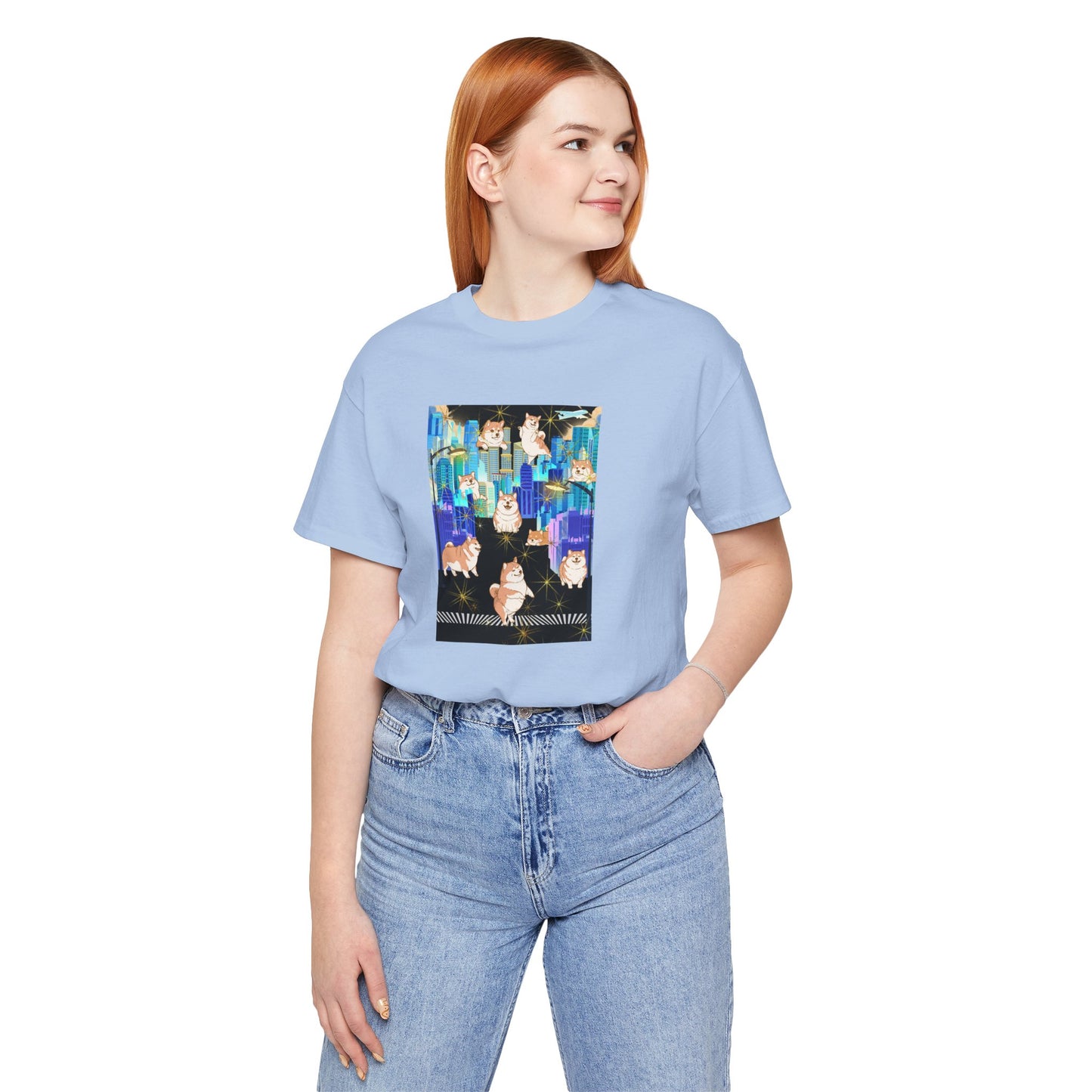 Shiba Inu Cityscape T‑Shirt — One‑of‑a‑Kind Cute Shiba Tee