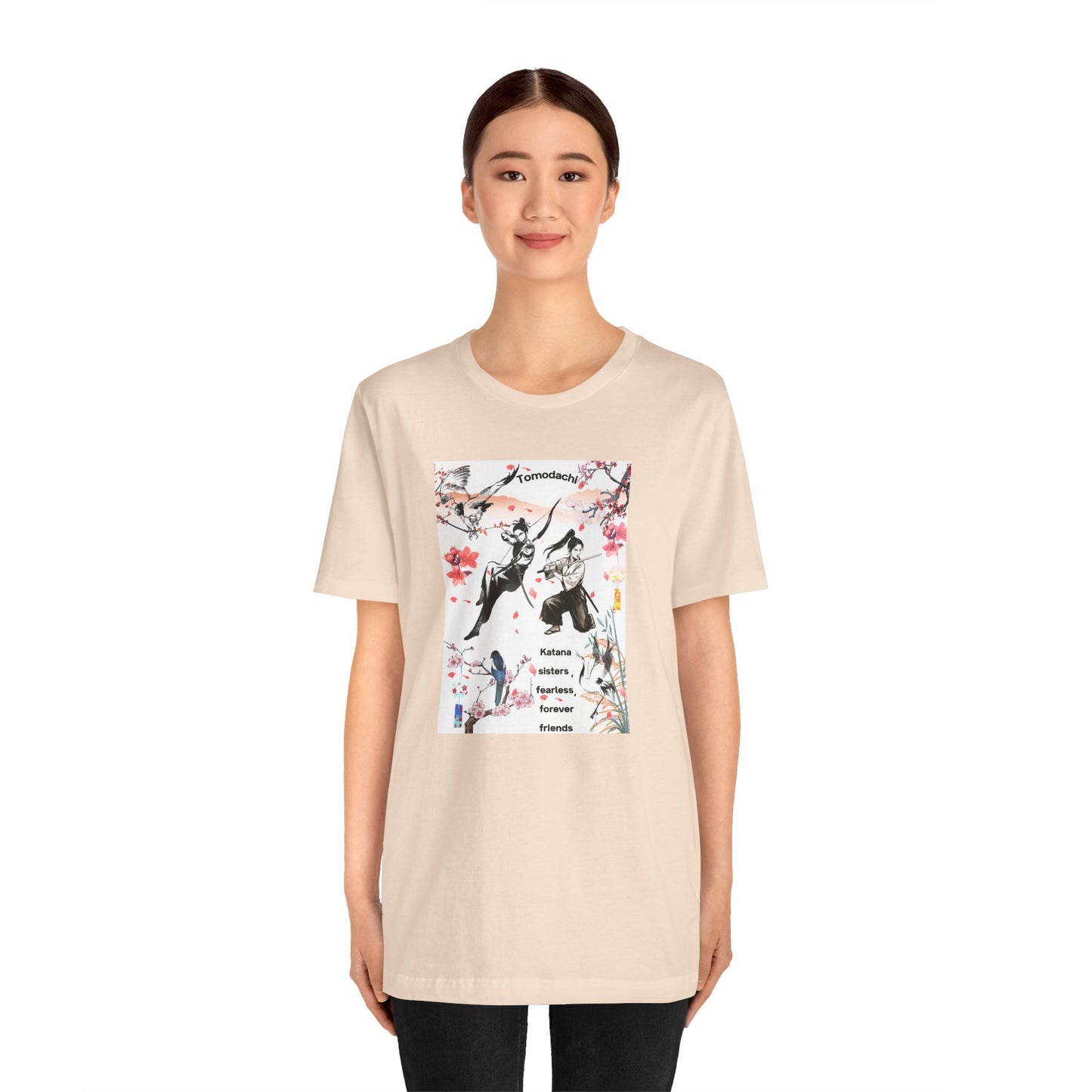 Samurai Cherry Blossom Tee — Katana Warriors Floral Graphic Shirt