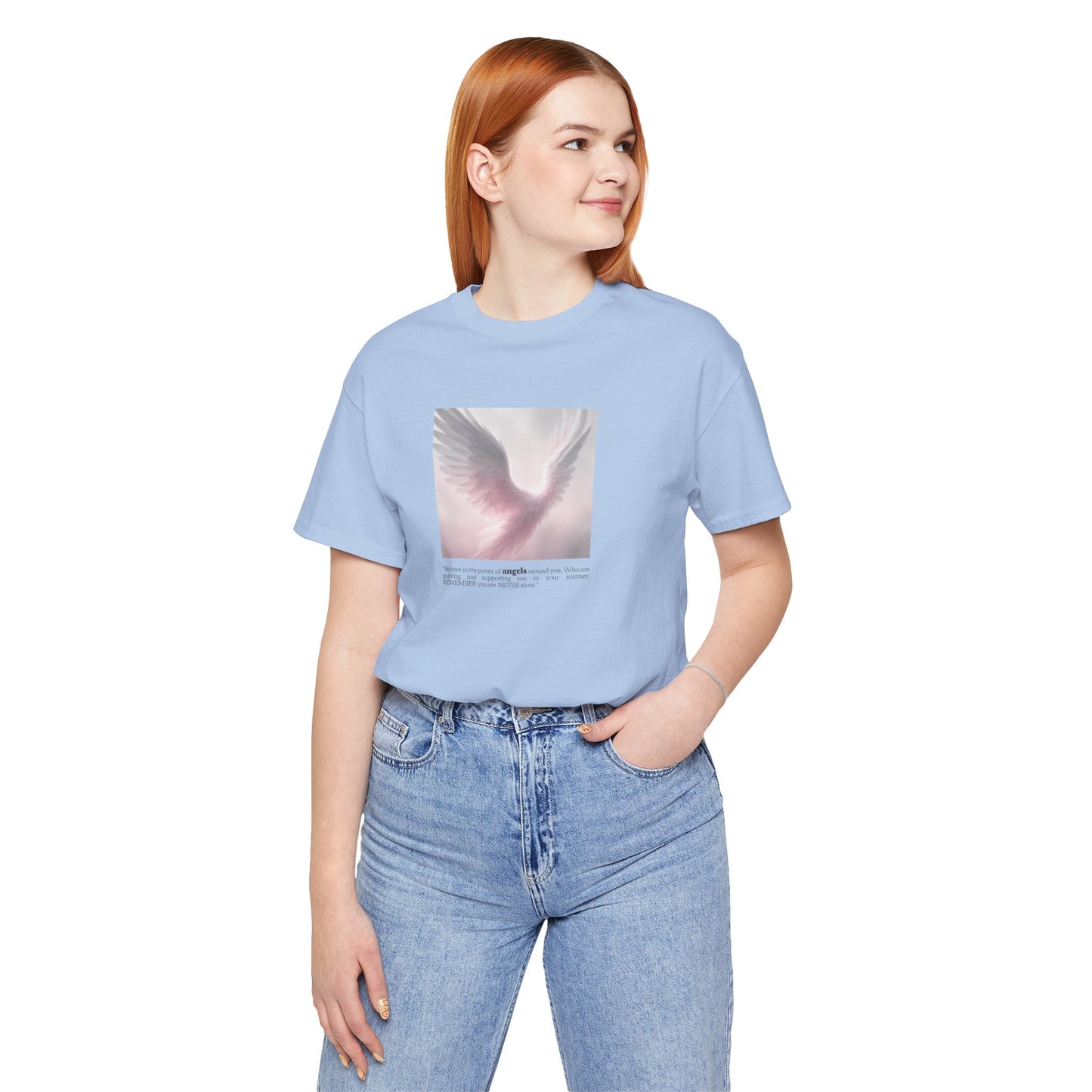 Angel Wings Tee – Soft Pink Guardian Angel Graphic T-Shirt