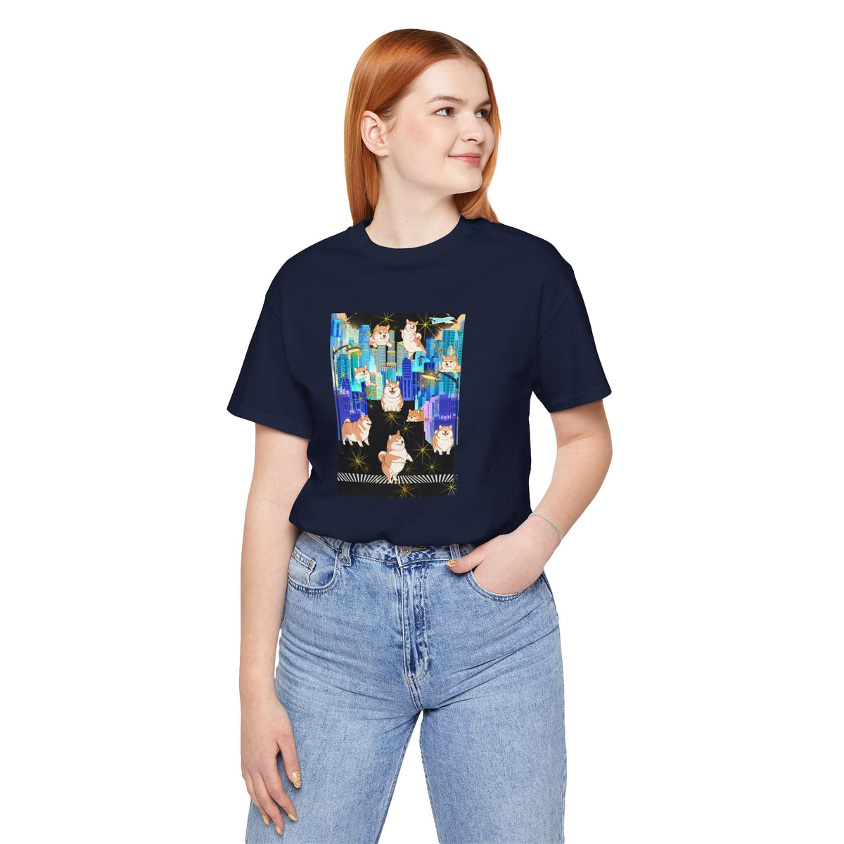Shiba Inu Cityscape T‑Shirt — One‑of‑a‑Kind Cute Shiba Tee