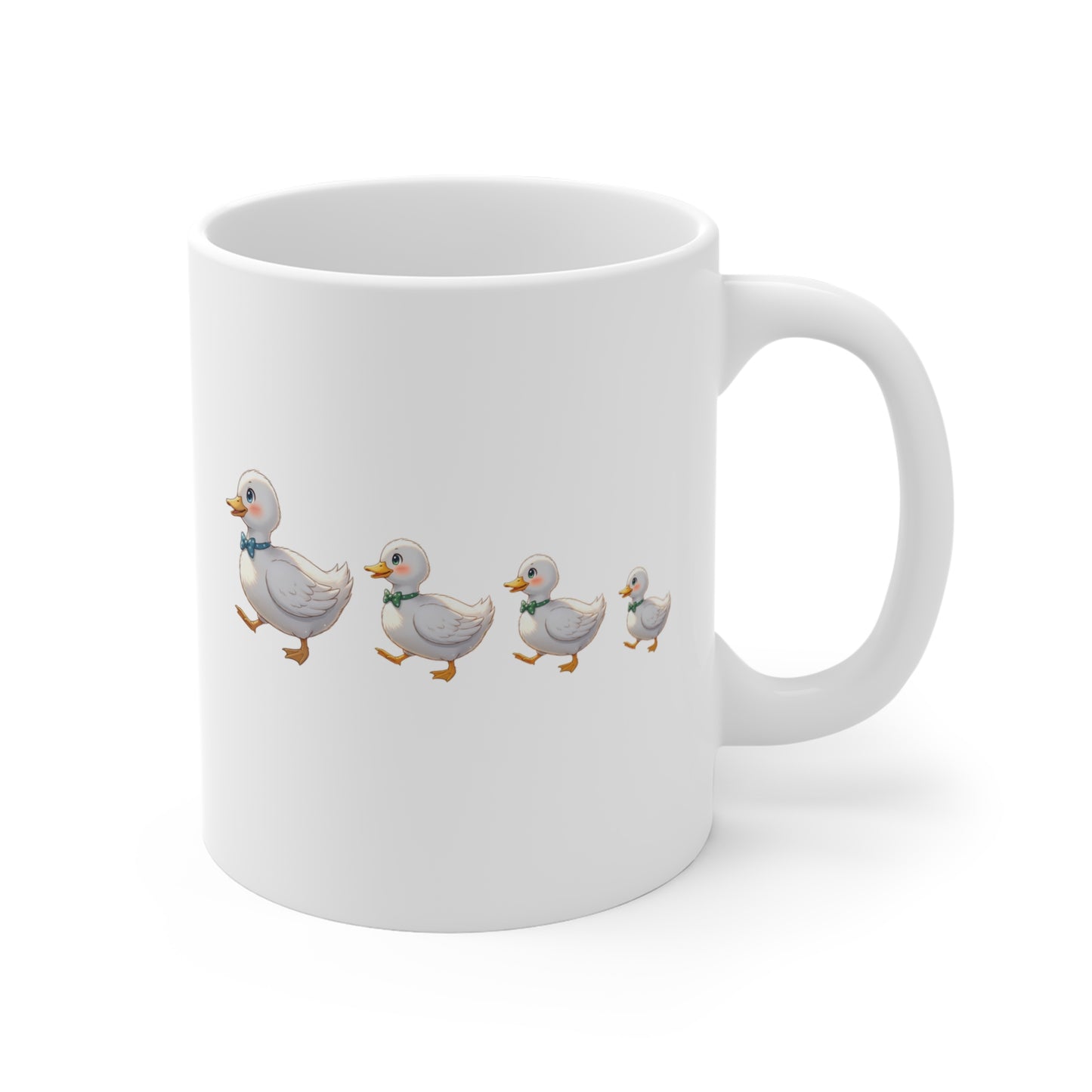 Duck Family 11oz Ceramic Mug — Cute Mom and Ducklings Coffee Cup