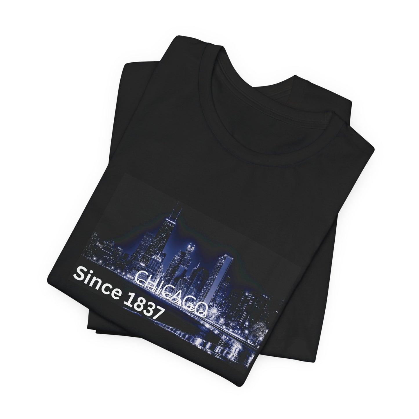 Chicago Skyline T-Shirt — "CHICAGO Since 1837" Nightscape Tee