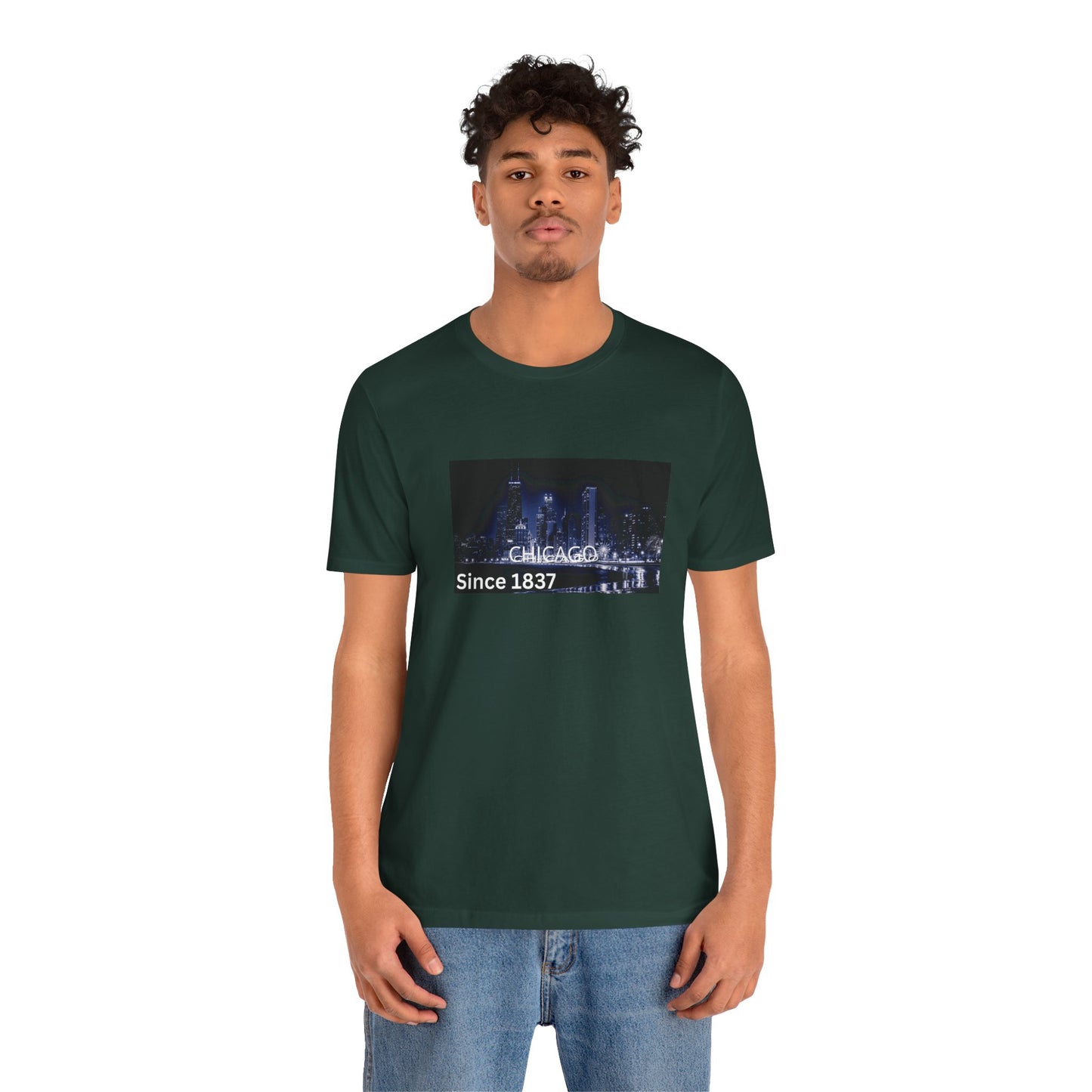 Chicago Skyline T-Shirt — "CHICAGO Since 1837" Nightscape Tee