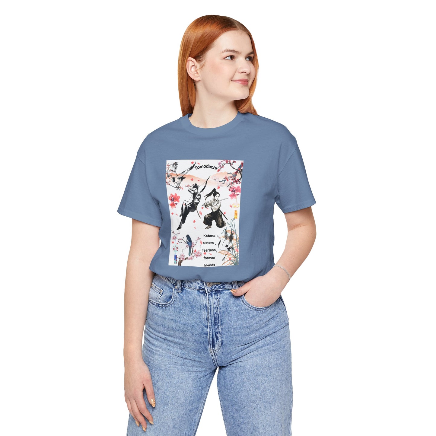 Samurai Cherry Blossom Tee — Katana Warriors Floral Graphic Shirt
