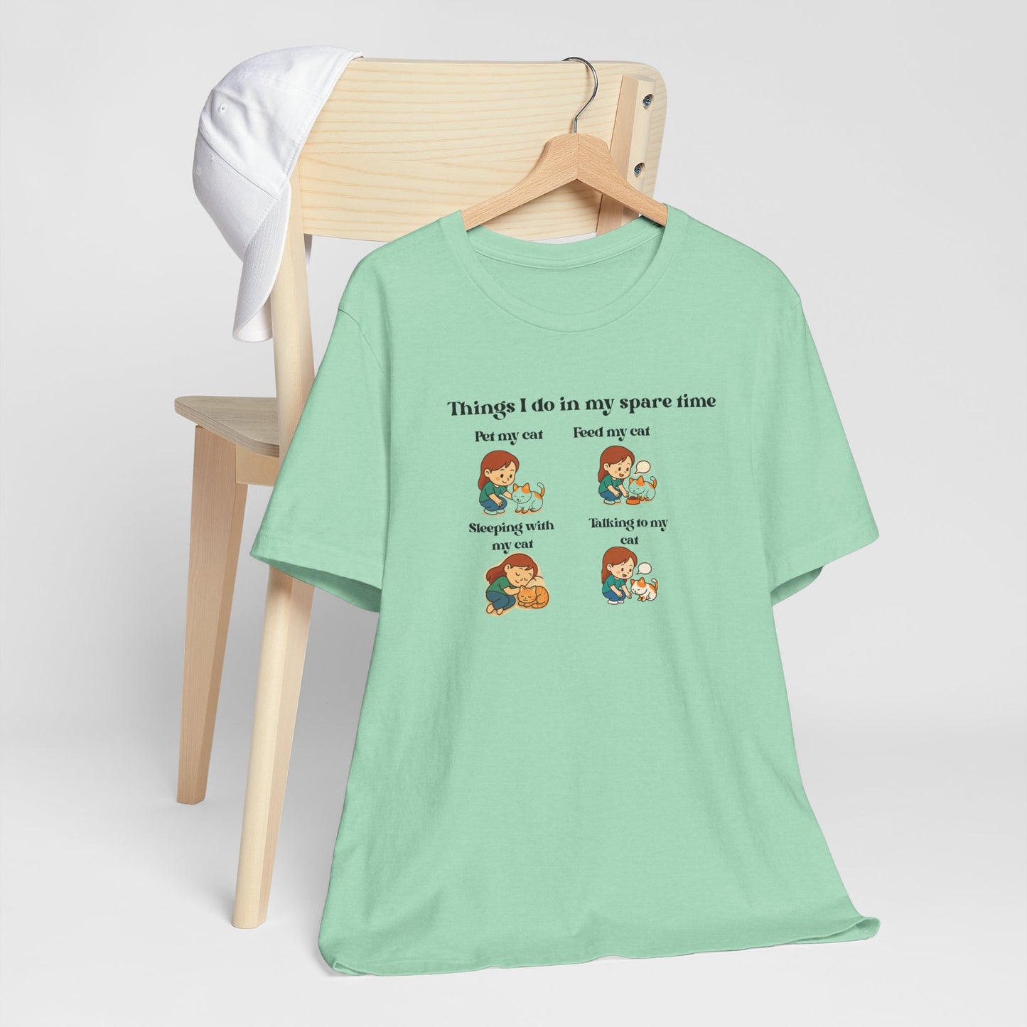 Cat Lover T-Shirt - "Things I Do In My Spare Time" Cute Cat Activities Tee