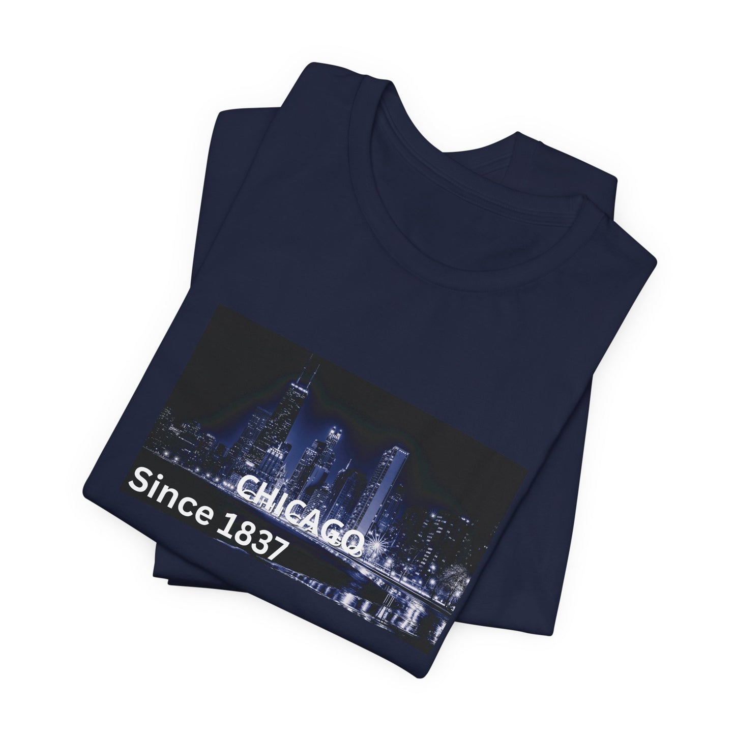 Chicago Skyline T-Shirt — "CHICAGO Since 1837" Nightscape Tee