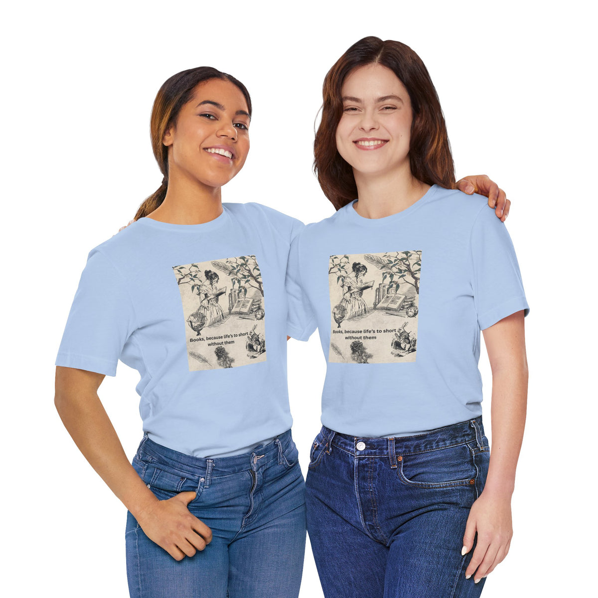 Vintage Reading Tee — "Books, because life’s too short without them"