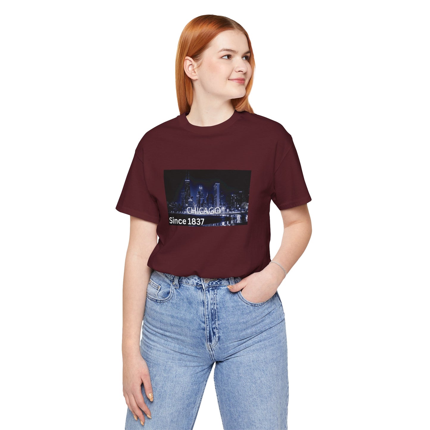Chicago Skyline T-Shirt — "CHICAGO Since 1837" Nightscape Tee
