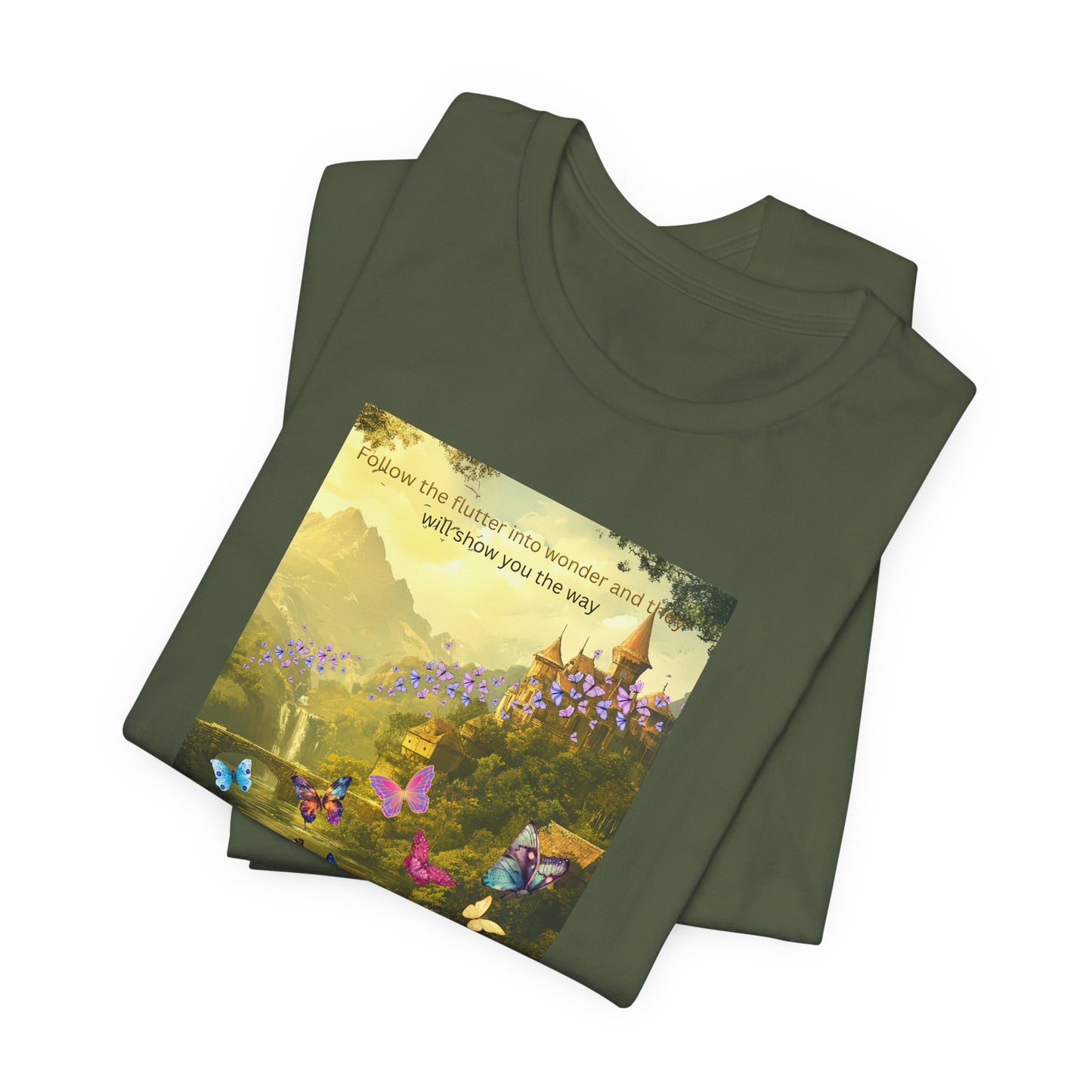 Inspirational Butterfly Tee — "Follow the Path You Were Meant to Walk" Scenic Graphic Shirt