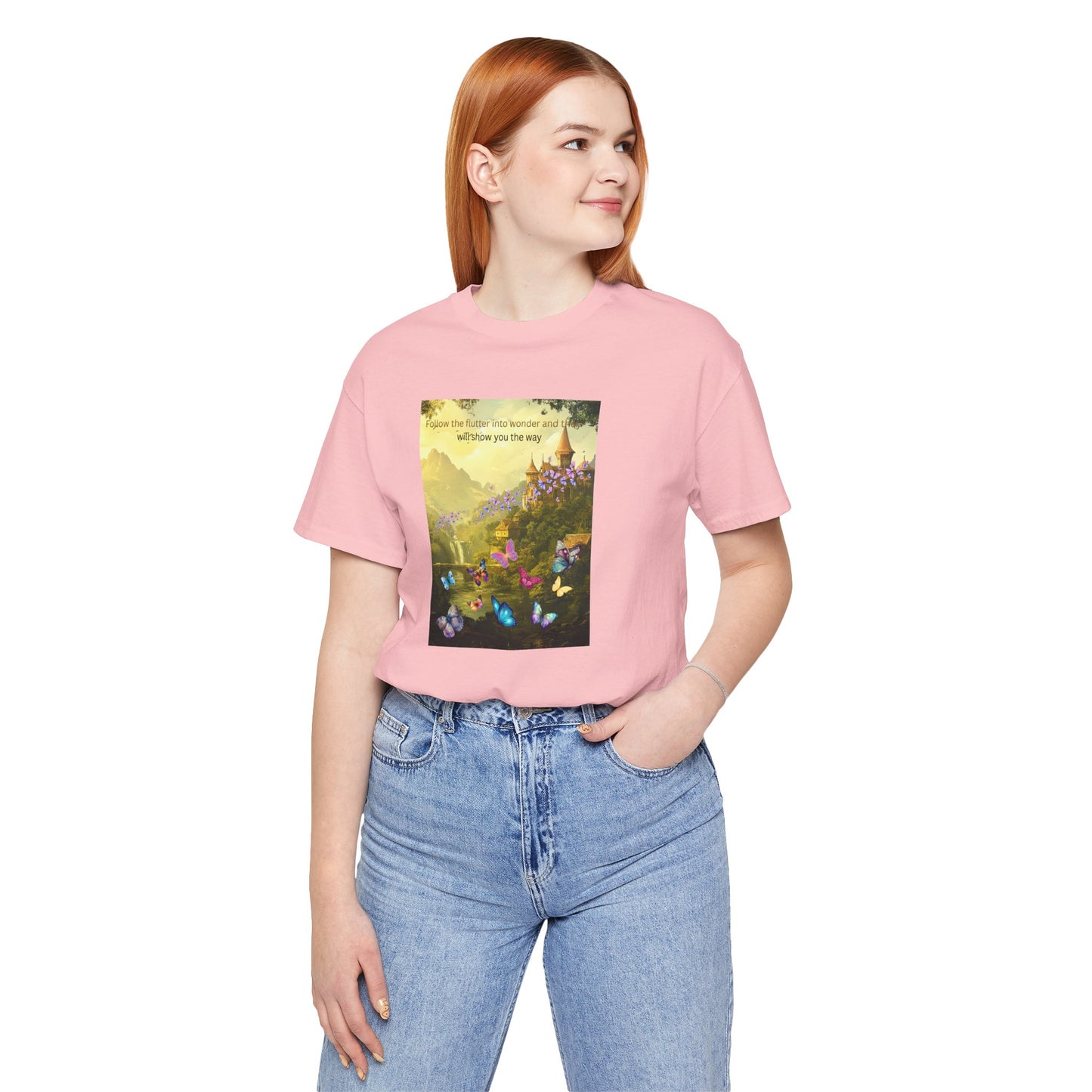 Inspirational Butterfly Tee — "Follow the Path You Were Meant to Walk" Scenic Graphic Shirt