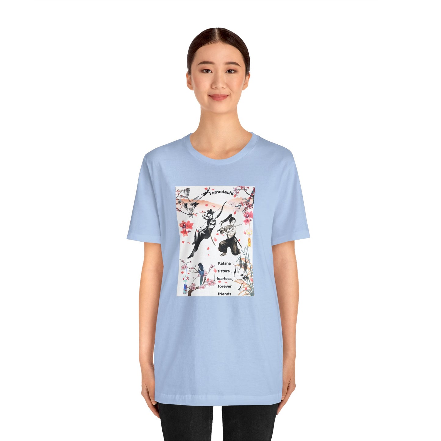 Samurai Cherry Blossom Tee — Katana Warriors Floral Graphic Shirt