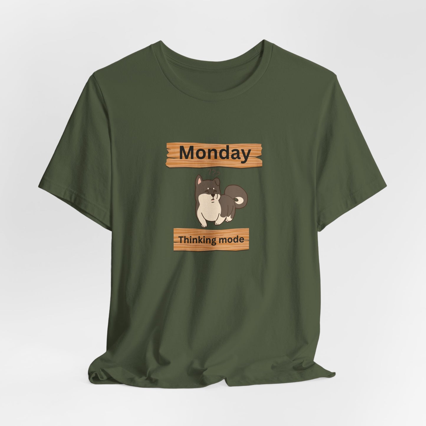Monday Thinking Mode T-Shirt — Cute Shiba Inu Graphic Tee