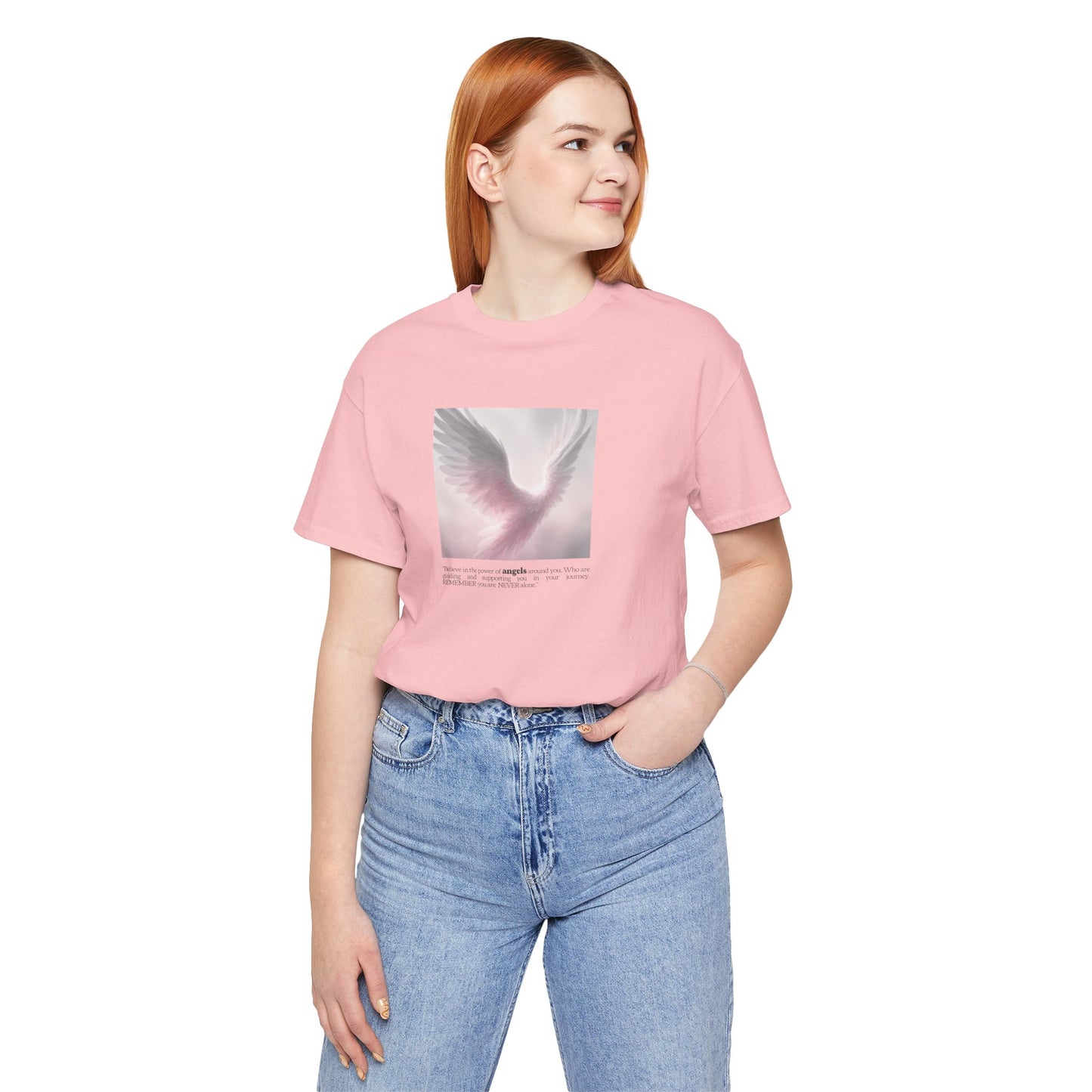 Angel Wings Tee – Soft Pink Guardian Angel Graphic T-Shirt