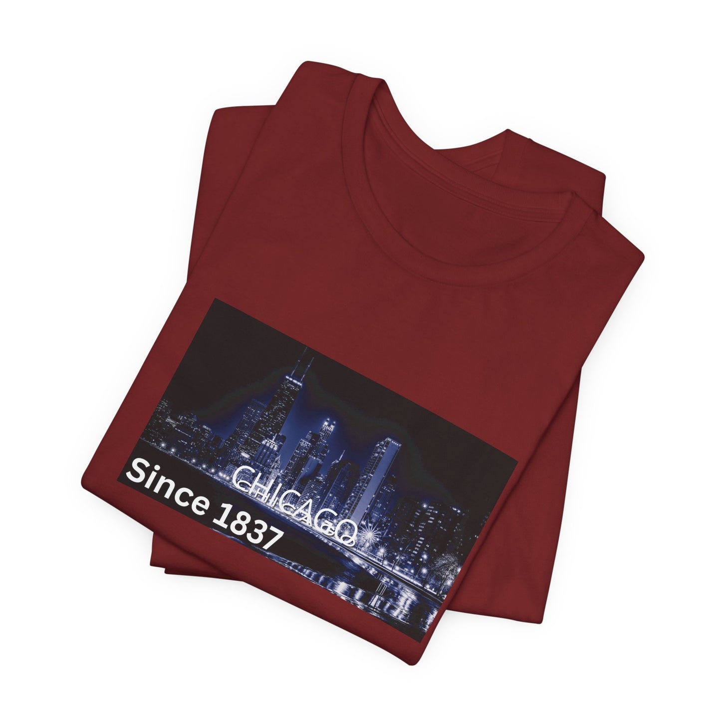Chicago Skyline T-Shirt — "CHICAGO Since 1837" Nightscape Tee