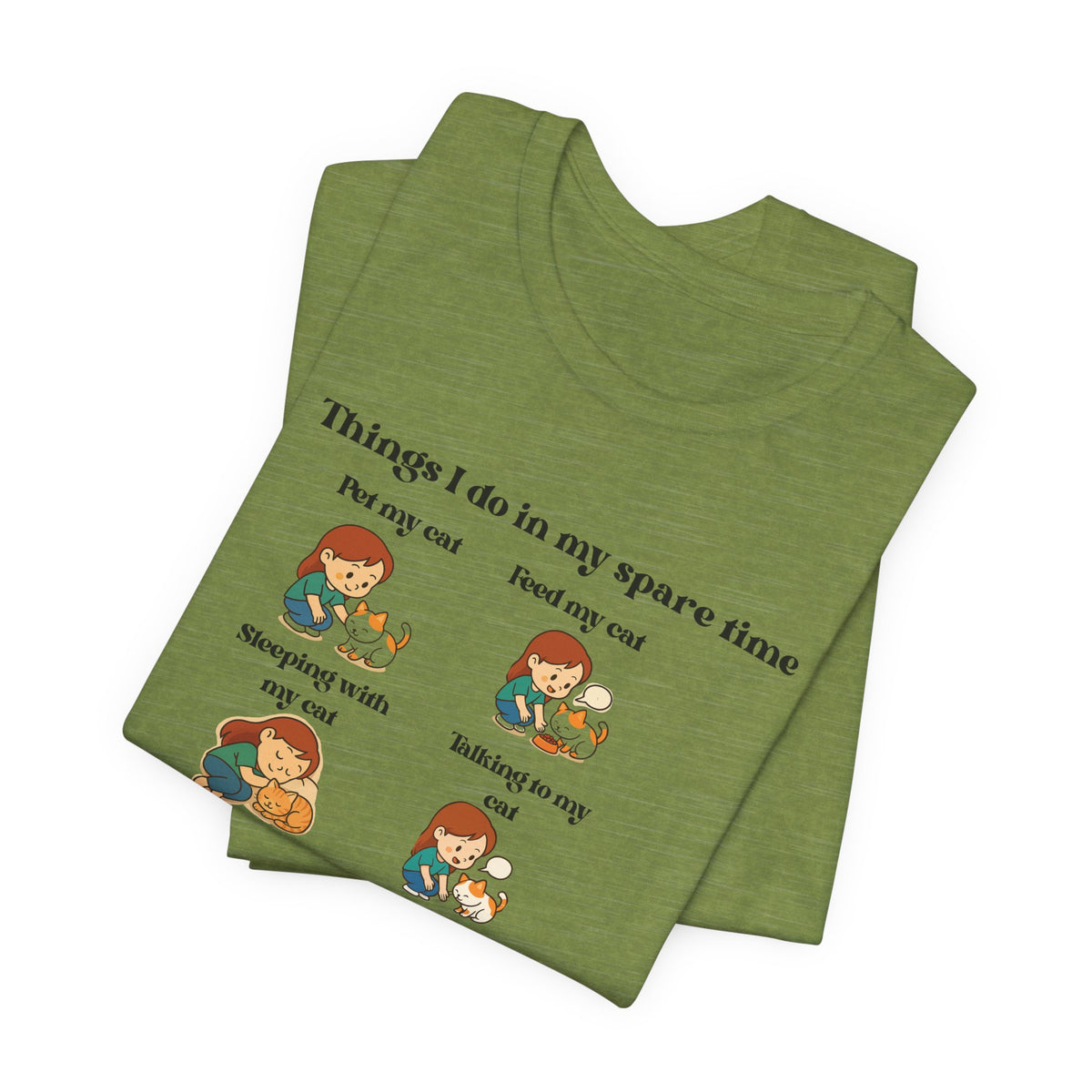 Cat Lover T-Shirt - "Things I Do In My Spare Time" Cute Cat Activities Tee
