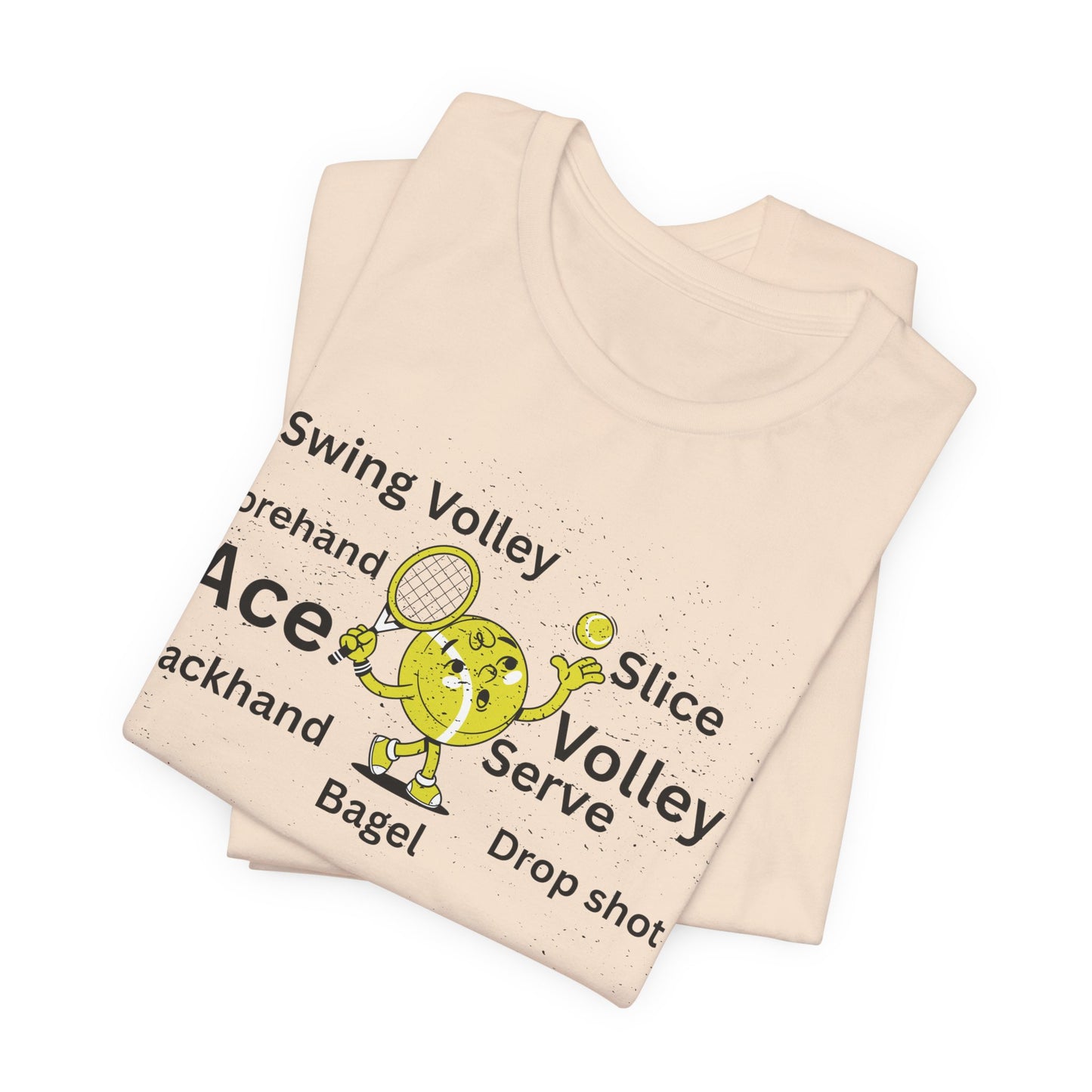 Tennis Ace Graphic Tee — Cute Tennis Ball Illustration with Terms (Ace, Volley, Serve)