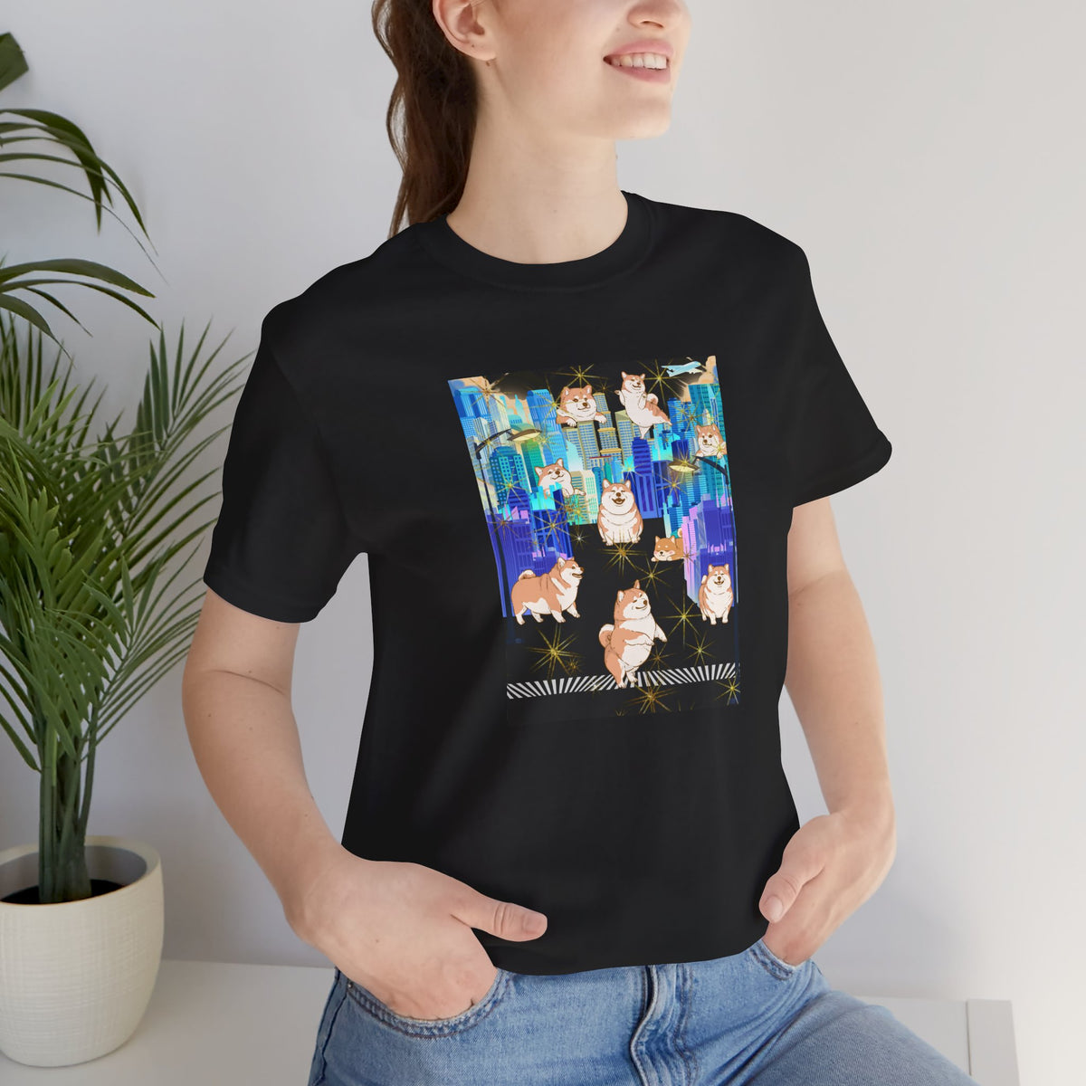 Shiba Inu Cityscape T‑Shirt — One‑of‑a‑Kind Cute Shiba Tee
