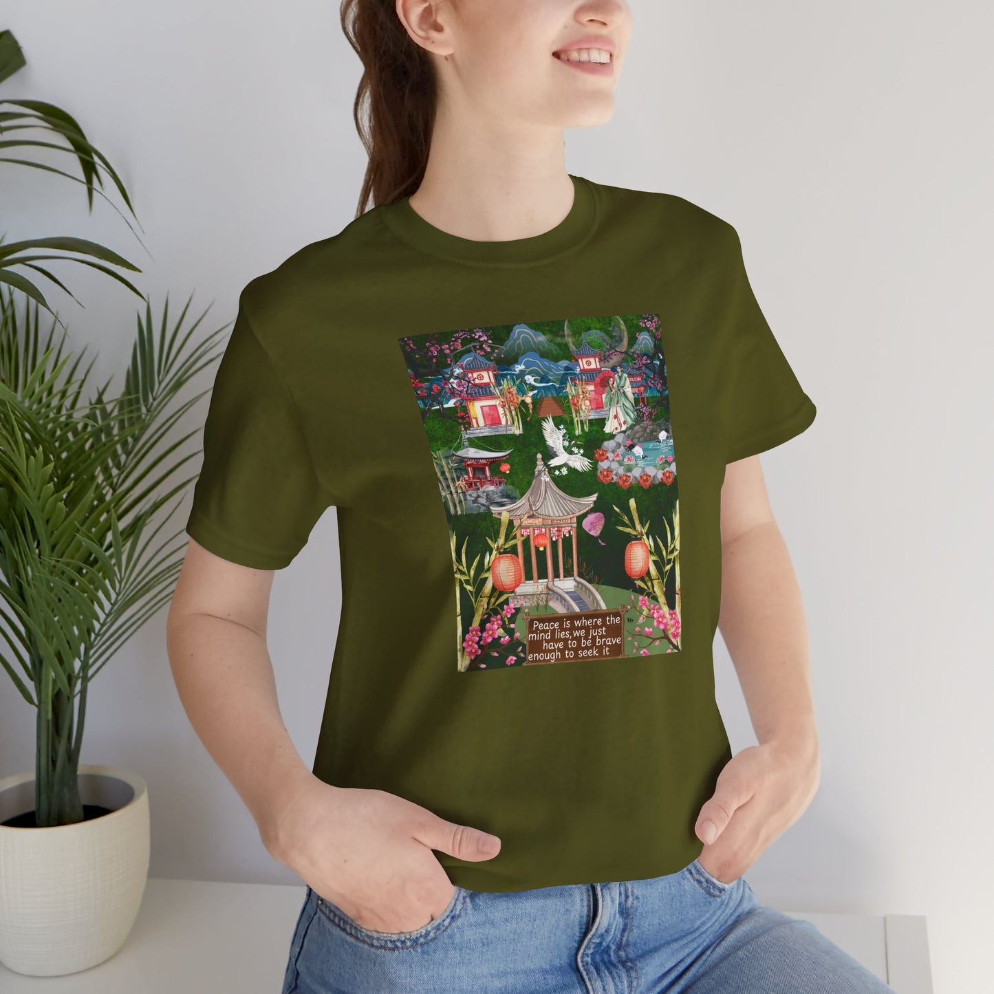 Japanese Garden Graphic Tee — Peaceful Pagoda & Lantern Art T-Shirt