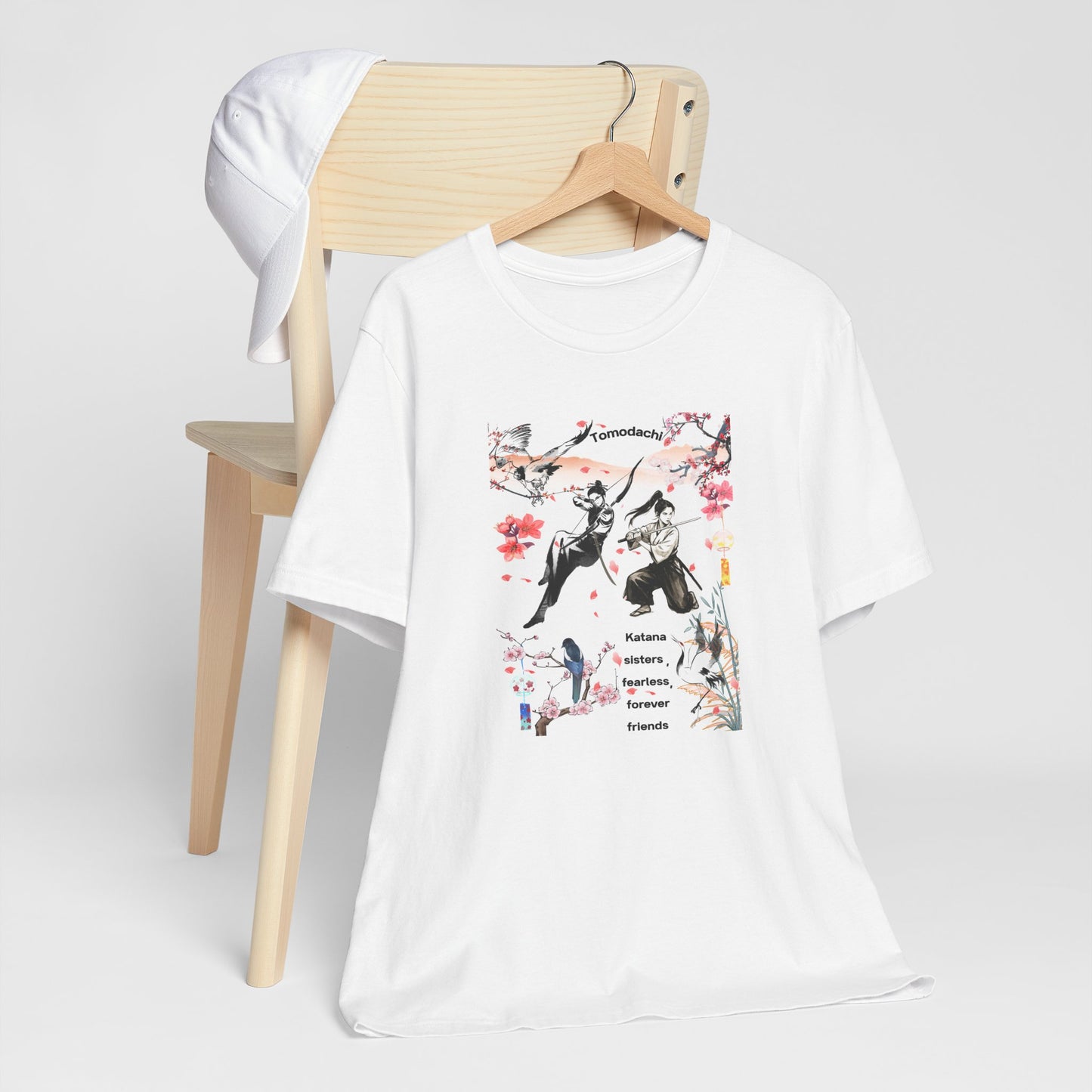 Samurai Cherry Blossom Tee — Katana Warriors Floral Graphic Shirt