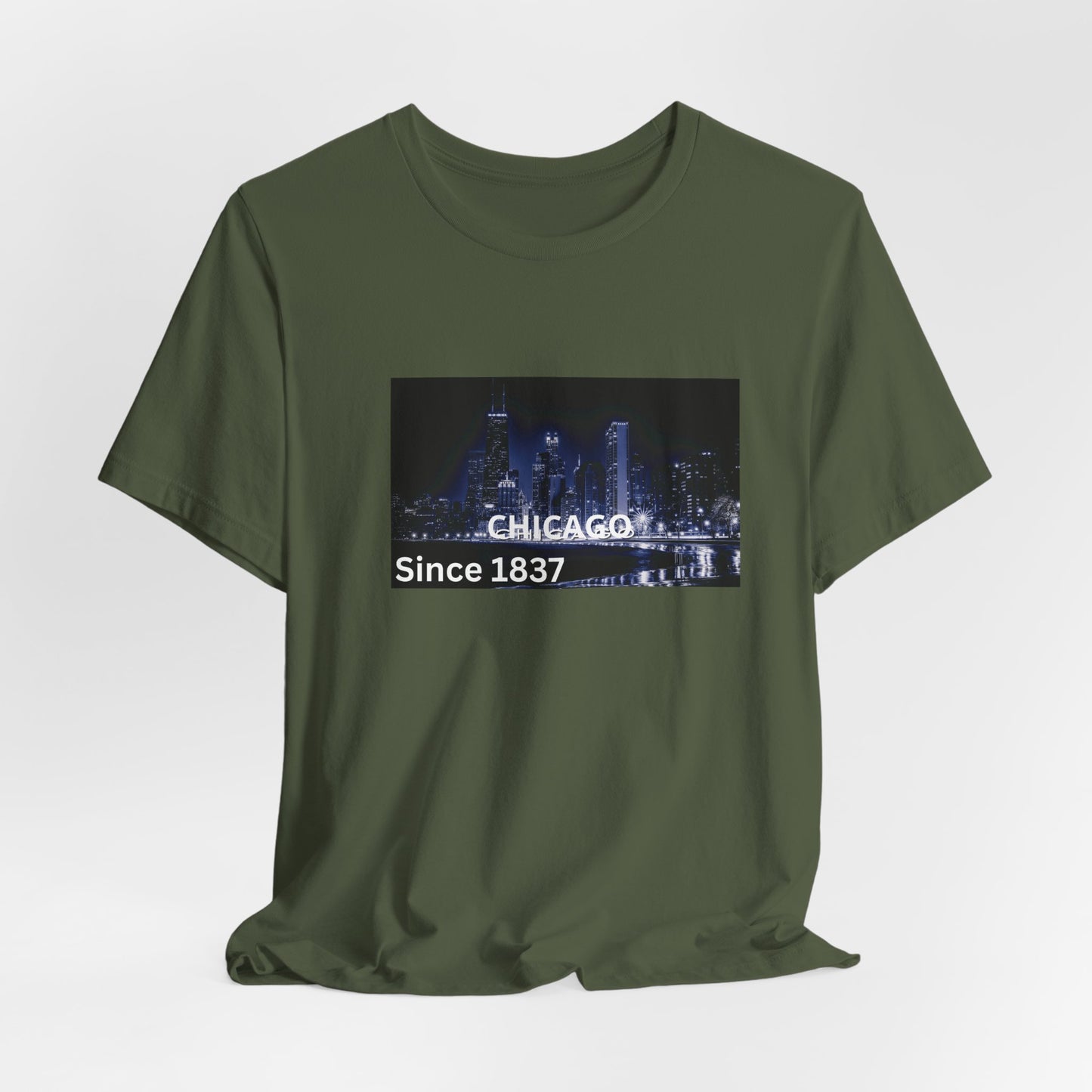 Chicago Skyline T-Shirt — "CHICAGO Since 1837" Nightscape Tee