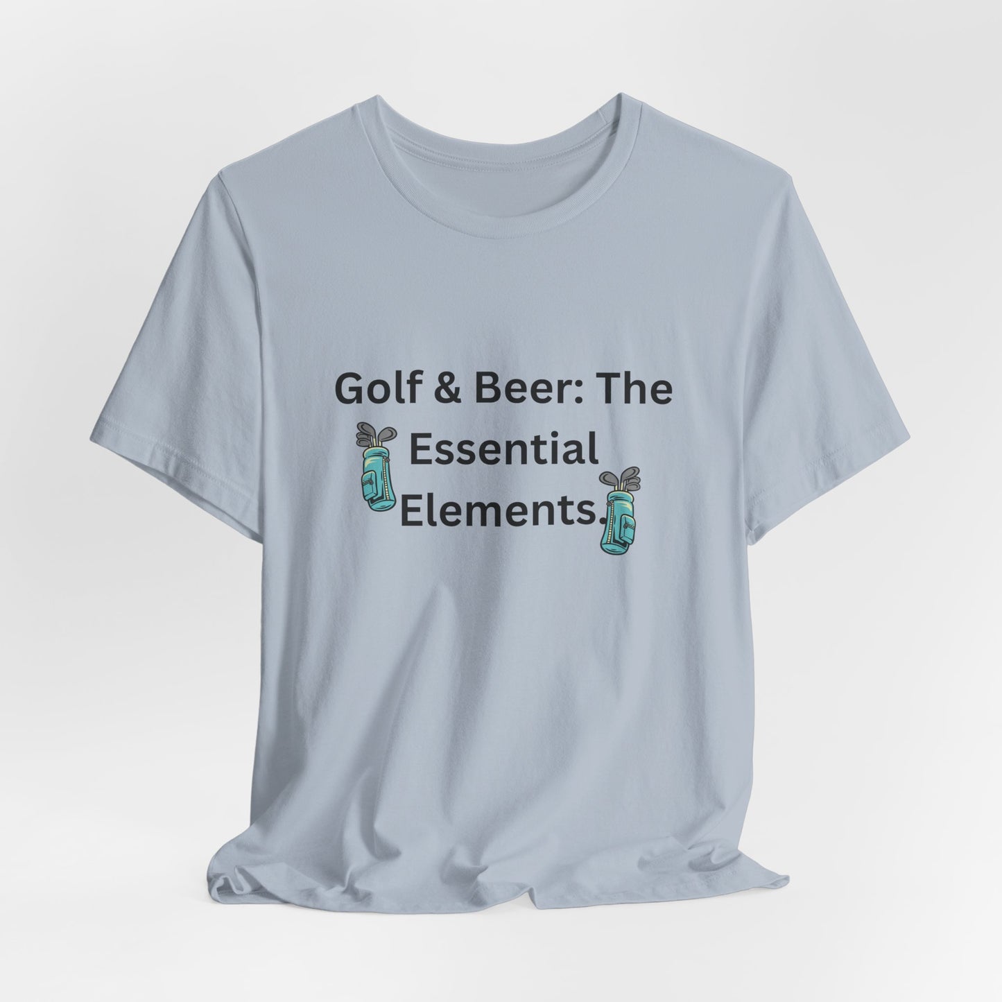 Golf & Beer T-Shirt — "Golf & Beer: The Essential Elements" Casual Graphic Tee for Golfers