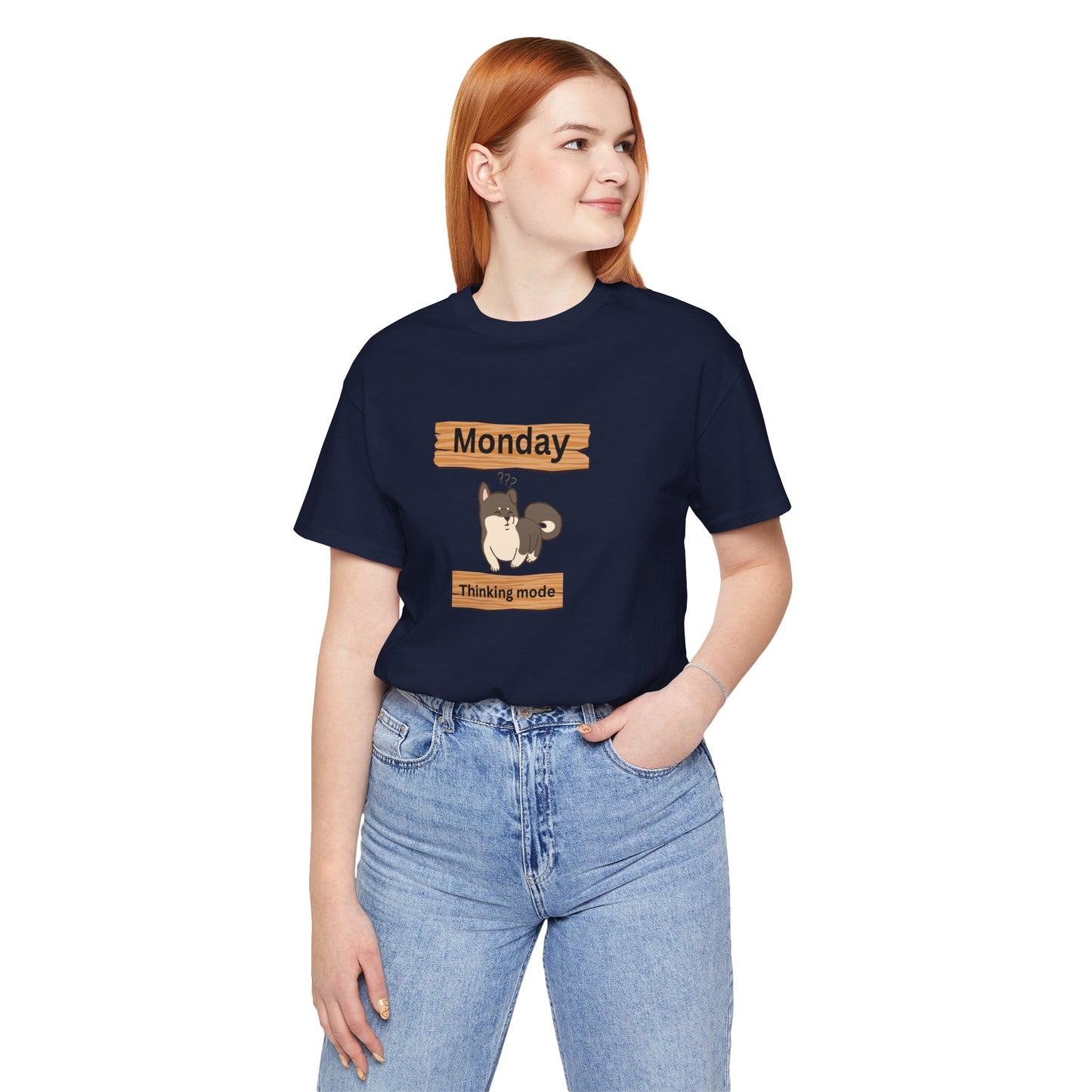 Monday Thinking Mode T-Shirt — Cute Shiba Inu Graphic Tee