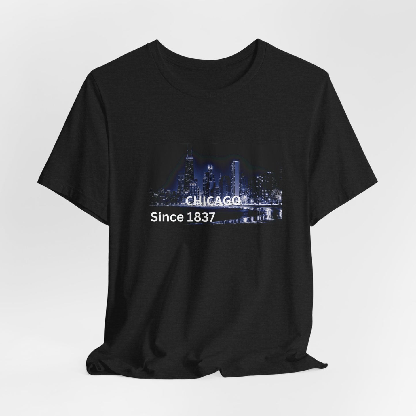 Chicago Skyline T-Shirt — "CHICAGO Since 1837" Nightscape Tee