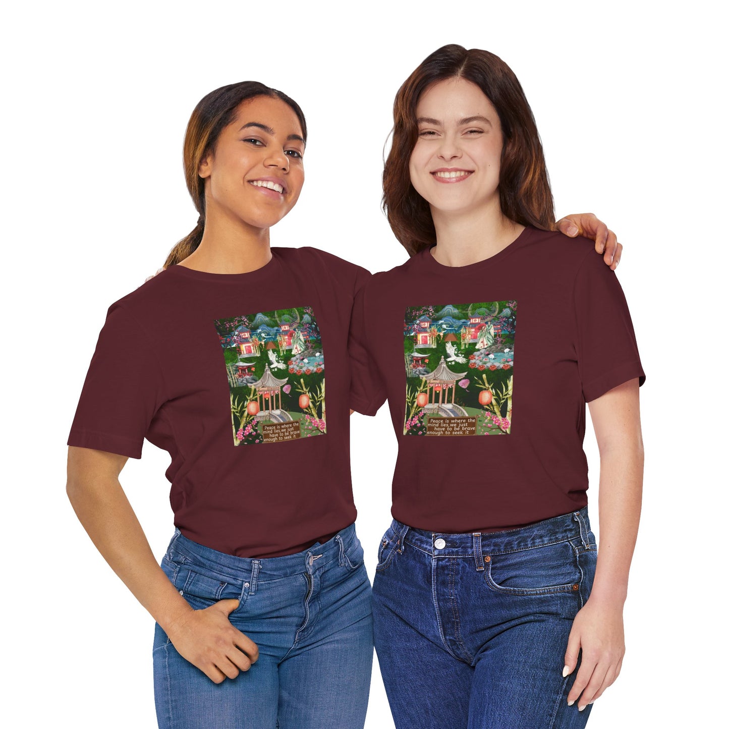 Japanese Garden Graphic Tee — Peaceful Pagoda & Lantern Art T-Shirt