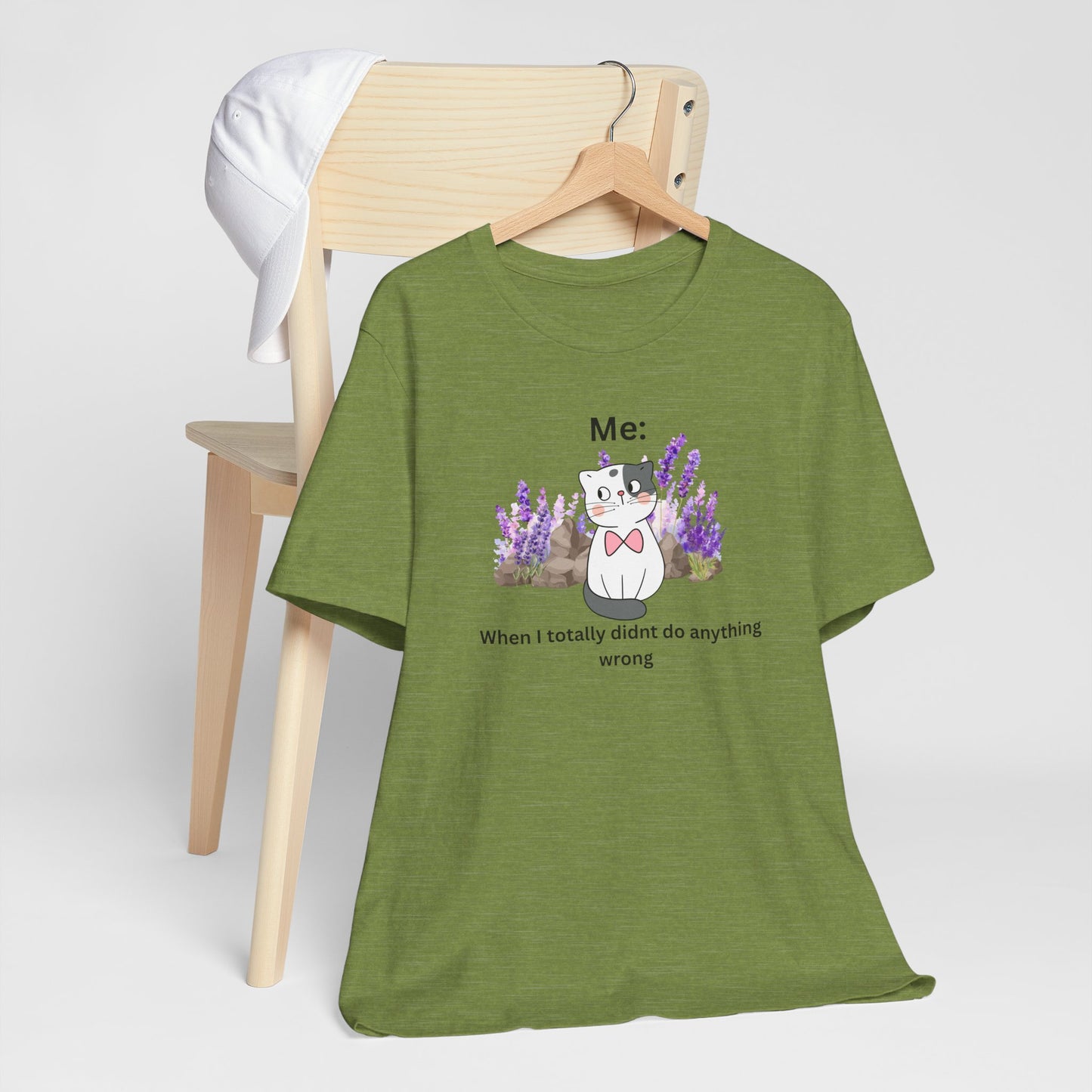 Cute Cat Tee — “Me: When I totally didn’t do anything wrong” Graphic T-Shirt