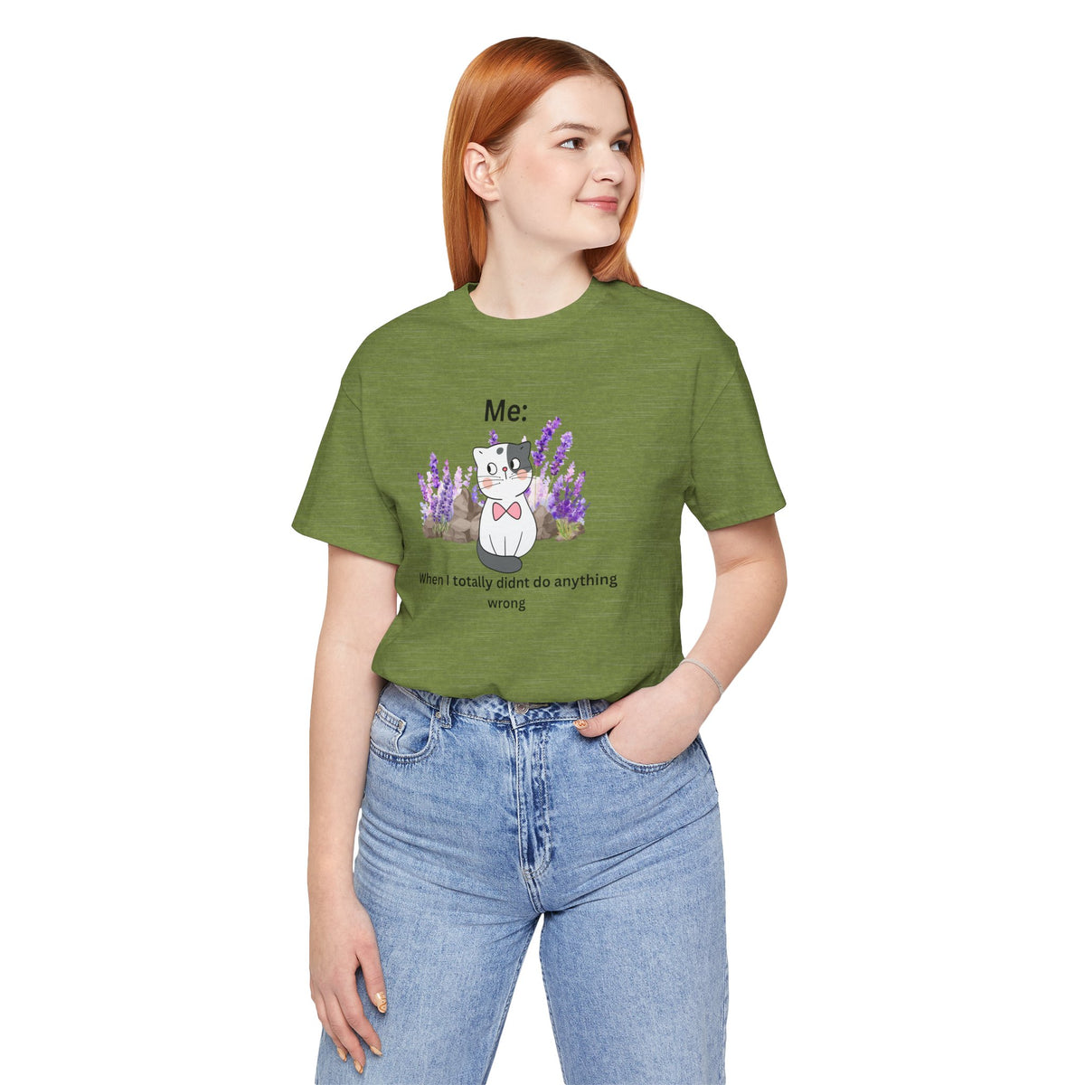 Cute Cat Tee — “Me: When I totally didn’t do anything wrong” Graphic T-Shirt