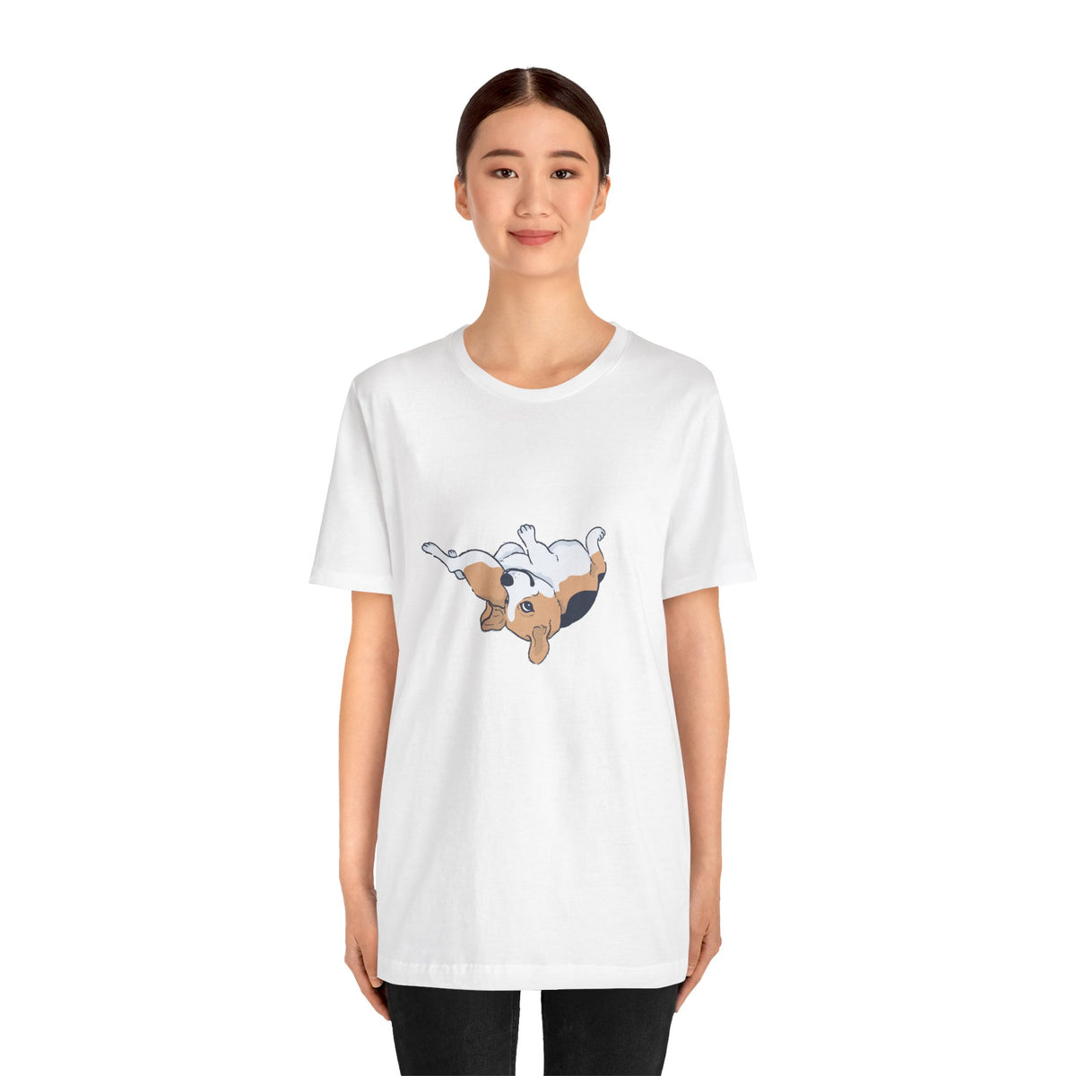 Beagle Rolling Cute Dog Tee — Playful Beagle Graphic T-Shirt